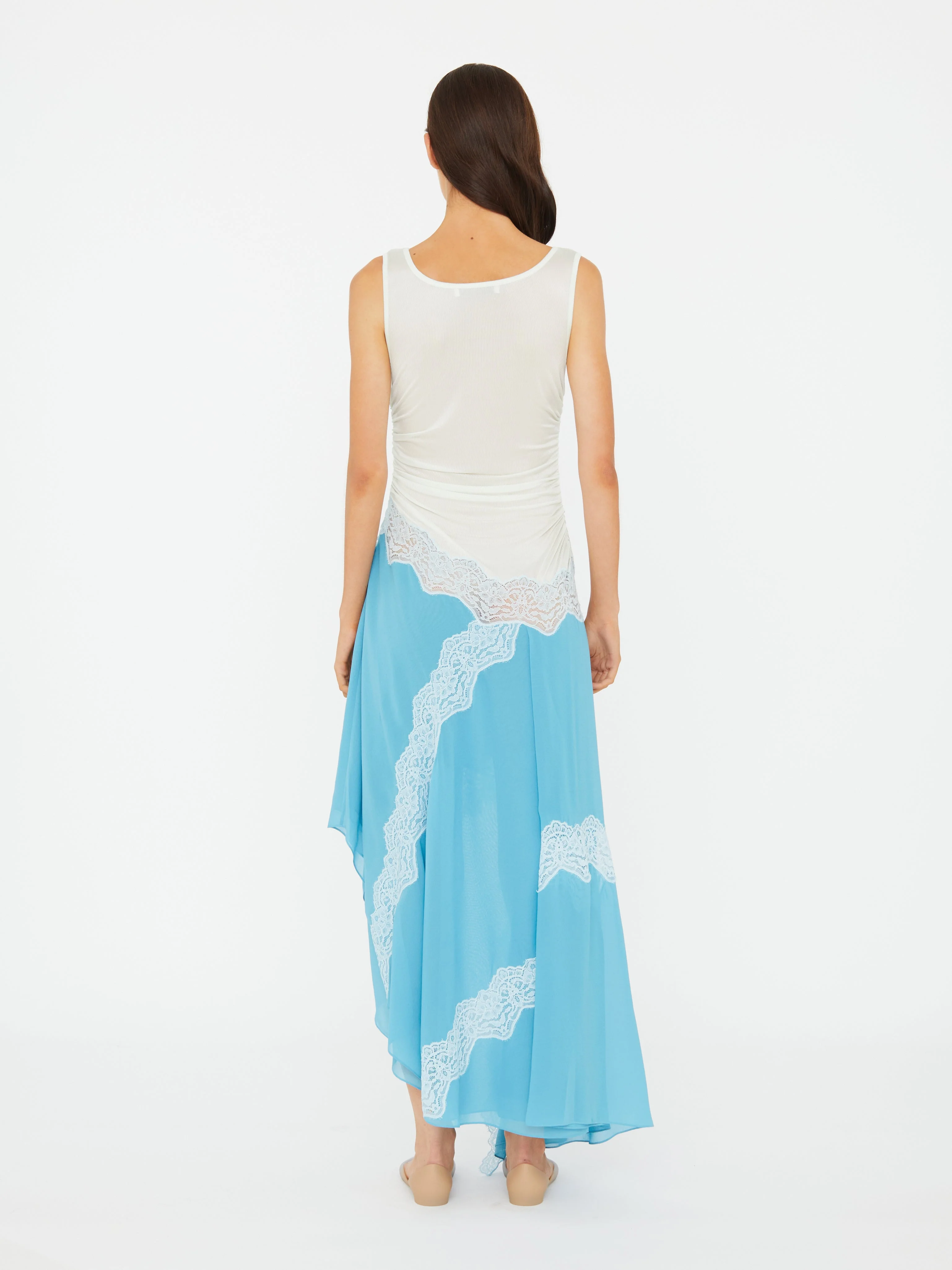 Christopher Esber - Cutaway Lace Gathered Tank Dress - Image 4