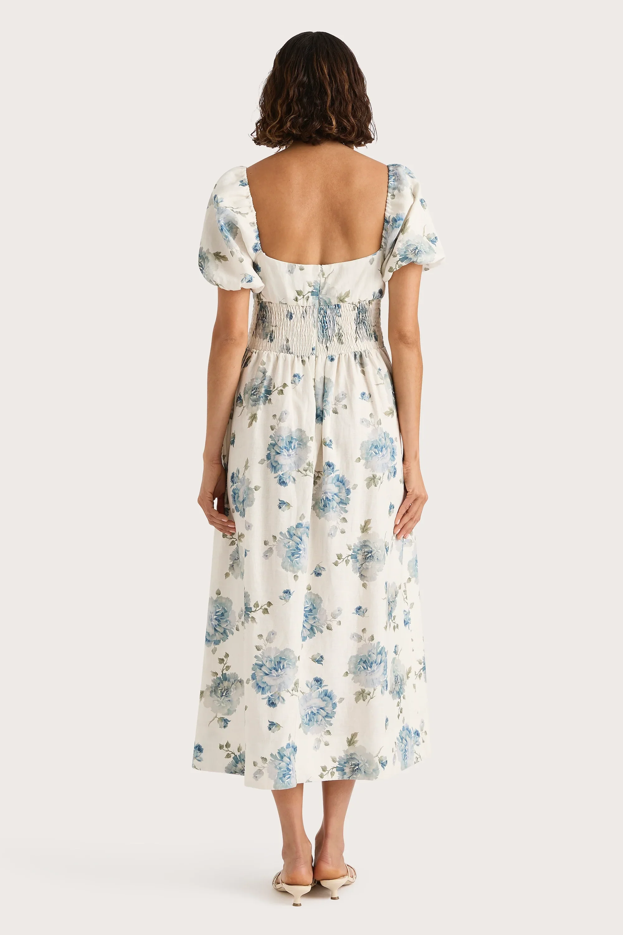Faithfull - Dalia Midi Dress Cecile Floral Pale Blue - Final Sale - Image 4