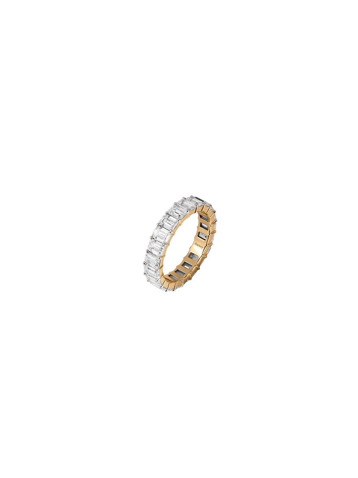 Dorsey - 14K EMERALD CUT ETERNITY BAND IN LAB DIAMOND, 14K YELLOW GOLD - Image 2