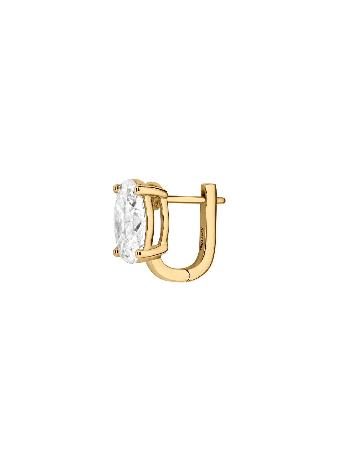 Dorsey - 14K ILLUSION HUGGIE IN OVAL - CUT LAB DIAMOND, 14K YELLOW GOLD - Image 2