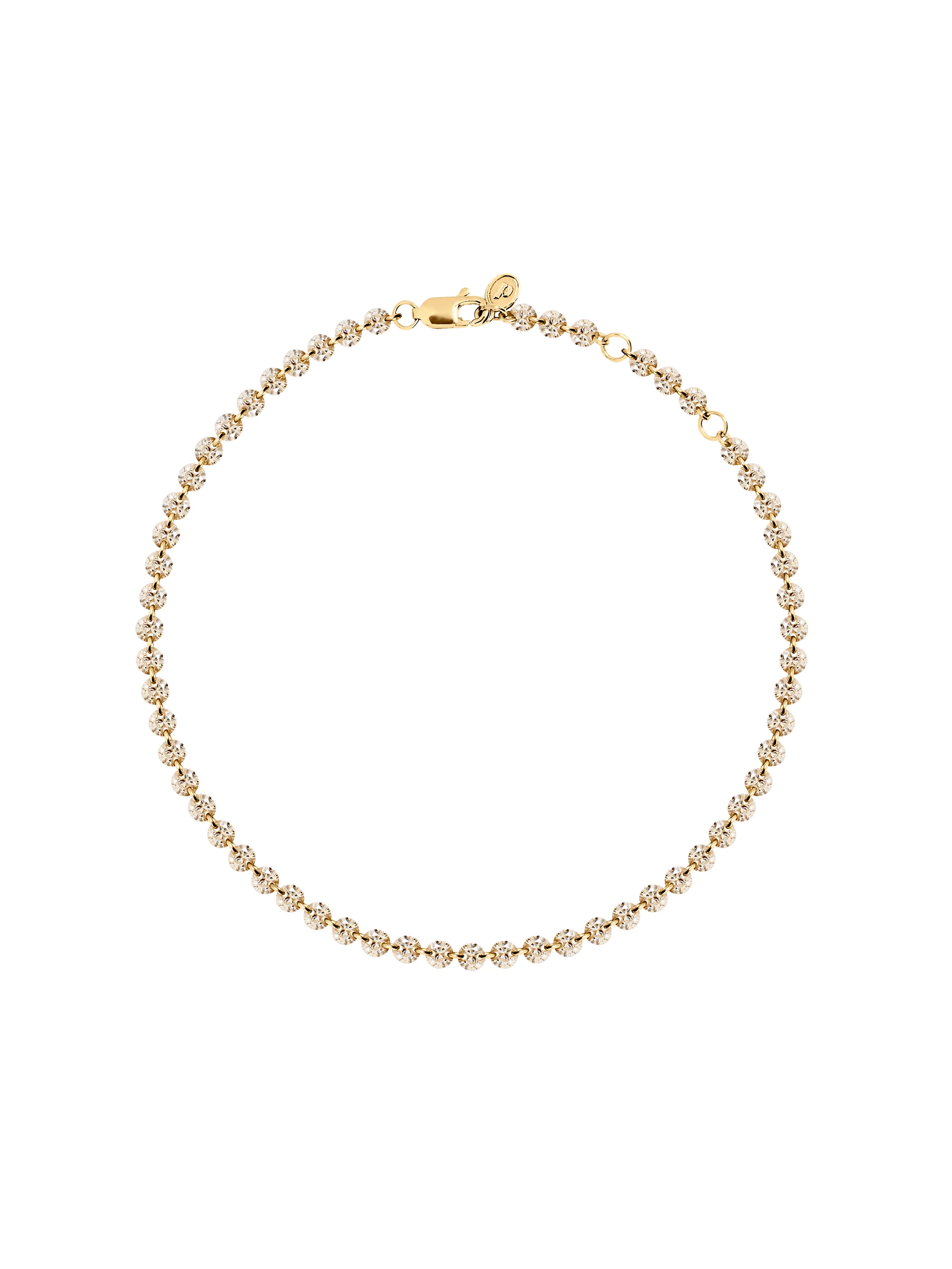 Dorsey - FLOATING ETERNITY ANKLET IN 3.5MM HONEY MOISSANITE, 18K GOLD VERMEIL