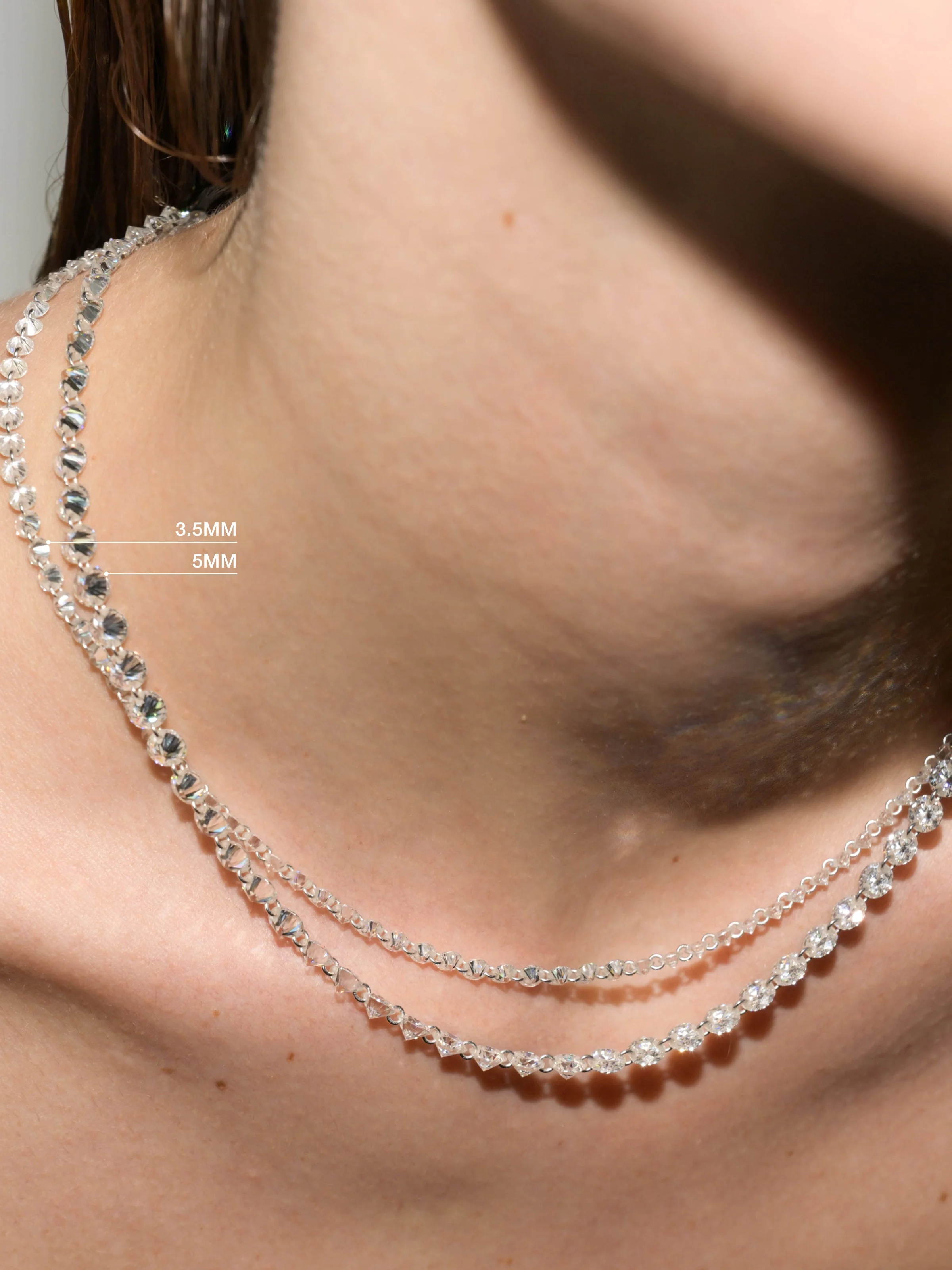 Dorsey - FLOATING ETERNITY NECKLACE IN 5MM MOISSANITE, STERLING SILVER - Image 3