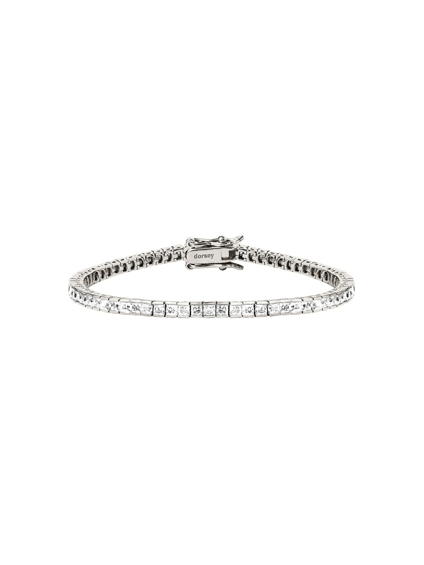 Dorsey - PRINCESS - CUT RIVIÈRE BRACELET IN 2MM MOISSANITE, STERLING SILVER - Image 2