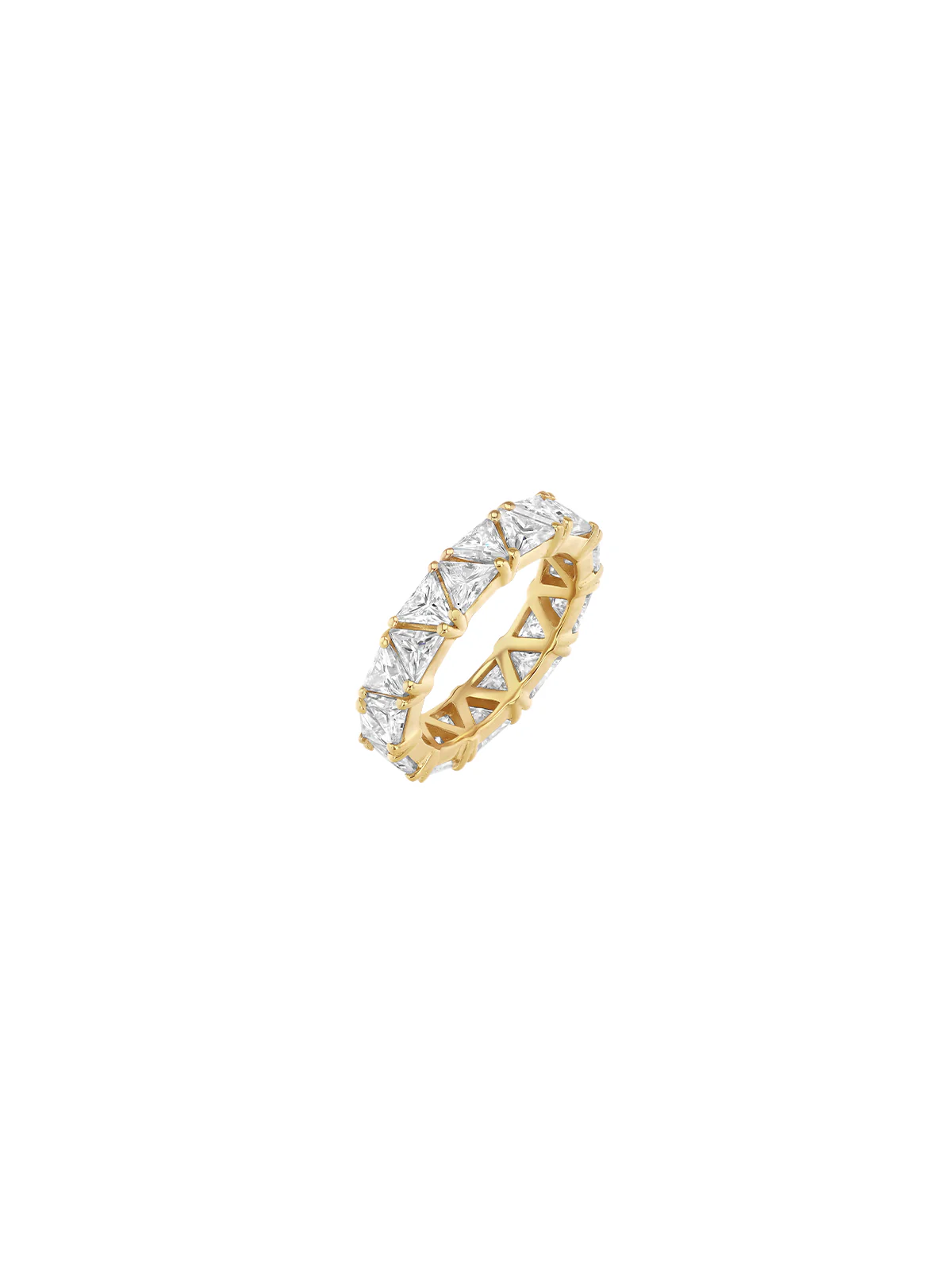 Dorsey - THEODORA TRILLION CUT ETERNITY BAND IN MOISSANITE, 18K GOLD VERMEIL - Image 2