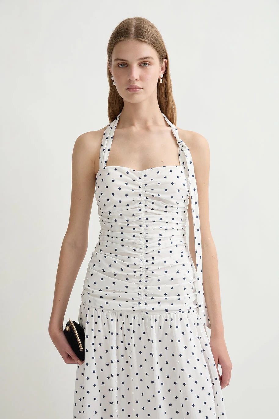 Posse - EDIE DRESS - CREAM BLUE POLKA DOT - Image 2