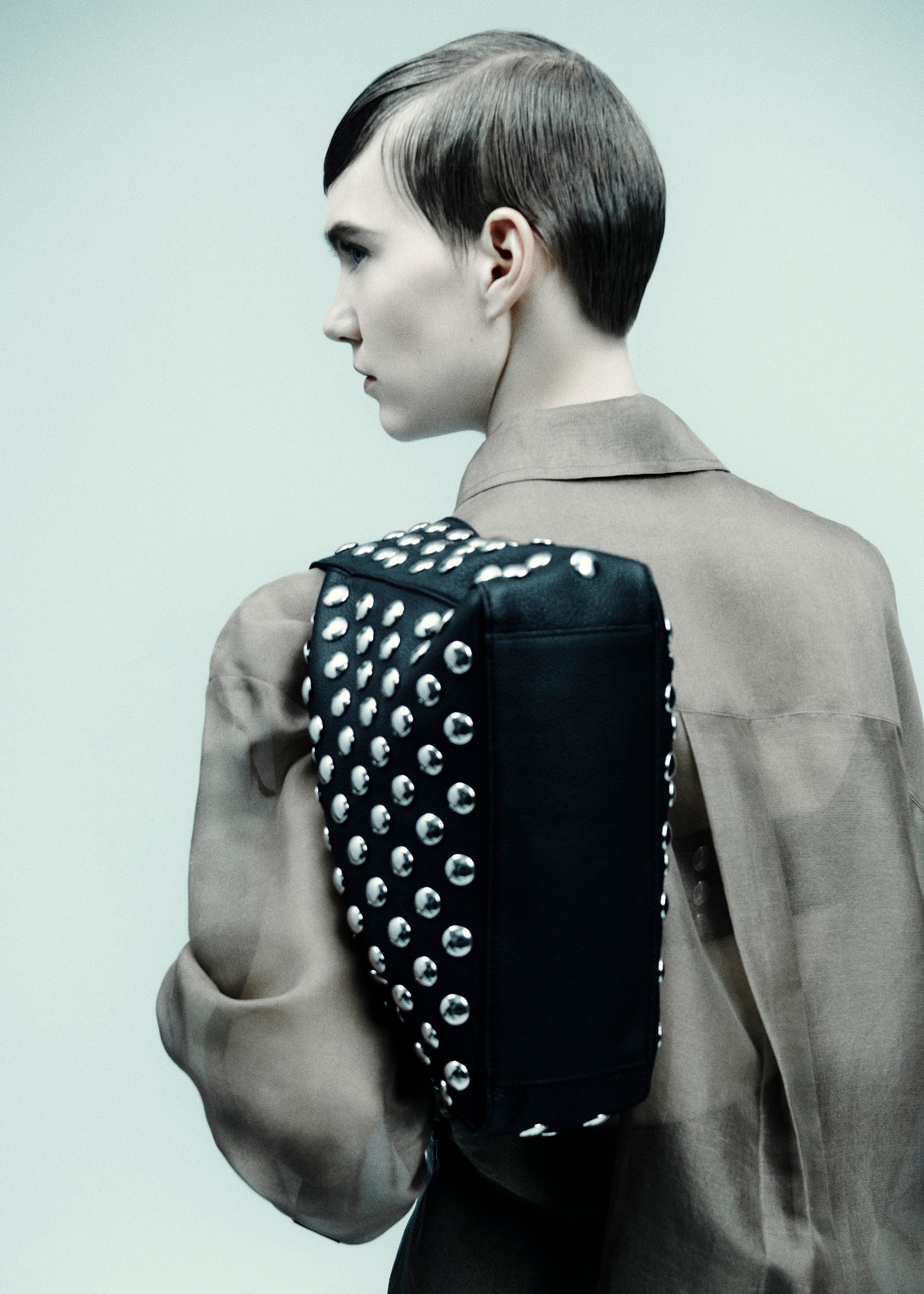Khaite - Elena Bag in Black Leather with Studs - Image 12