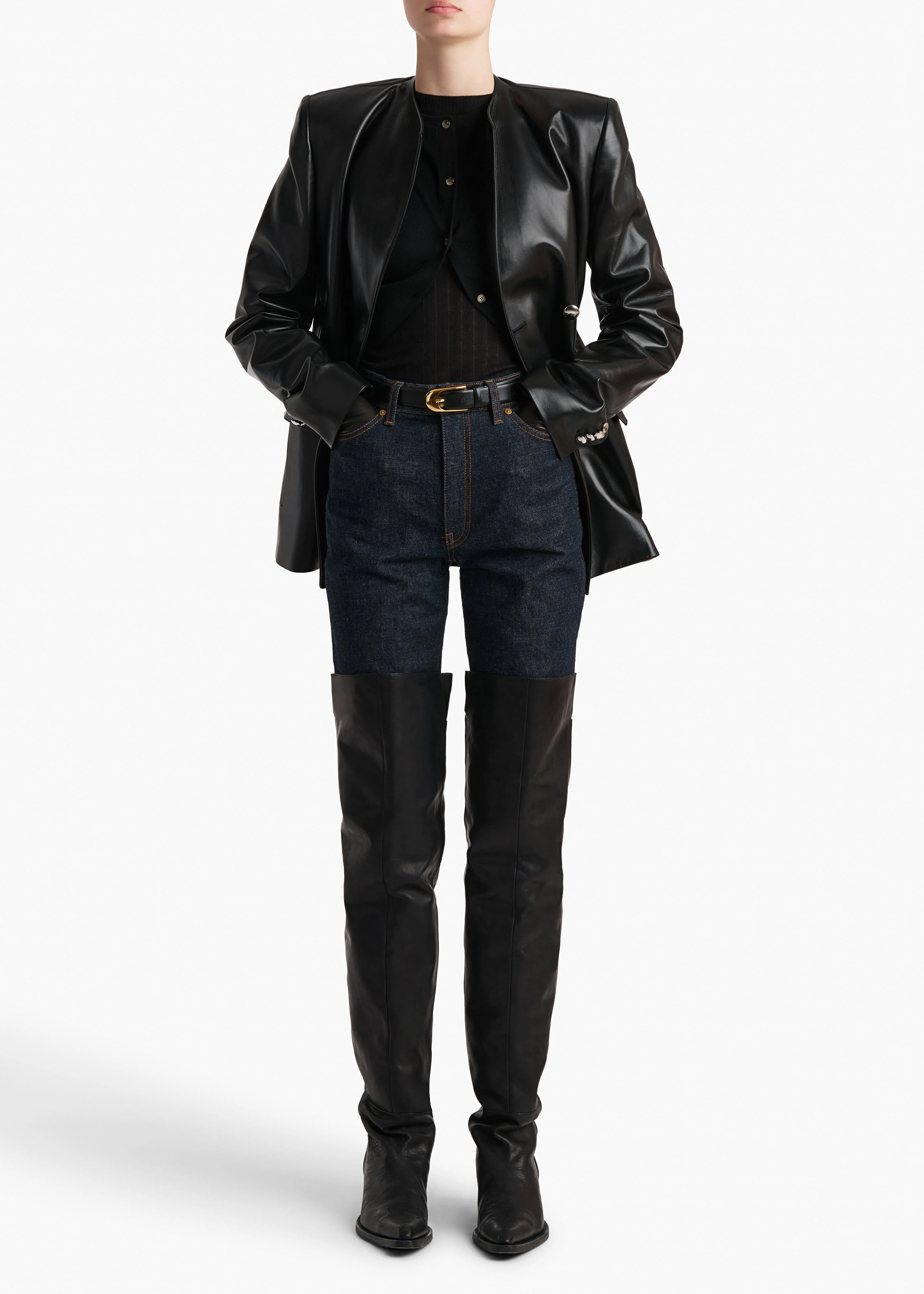 Khaite - Elona Jacket in Black Leather - Image 9