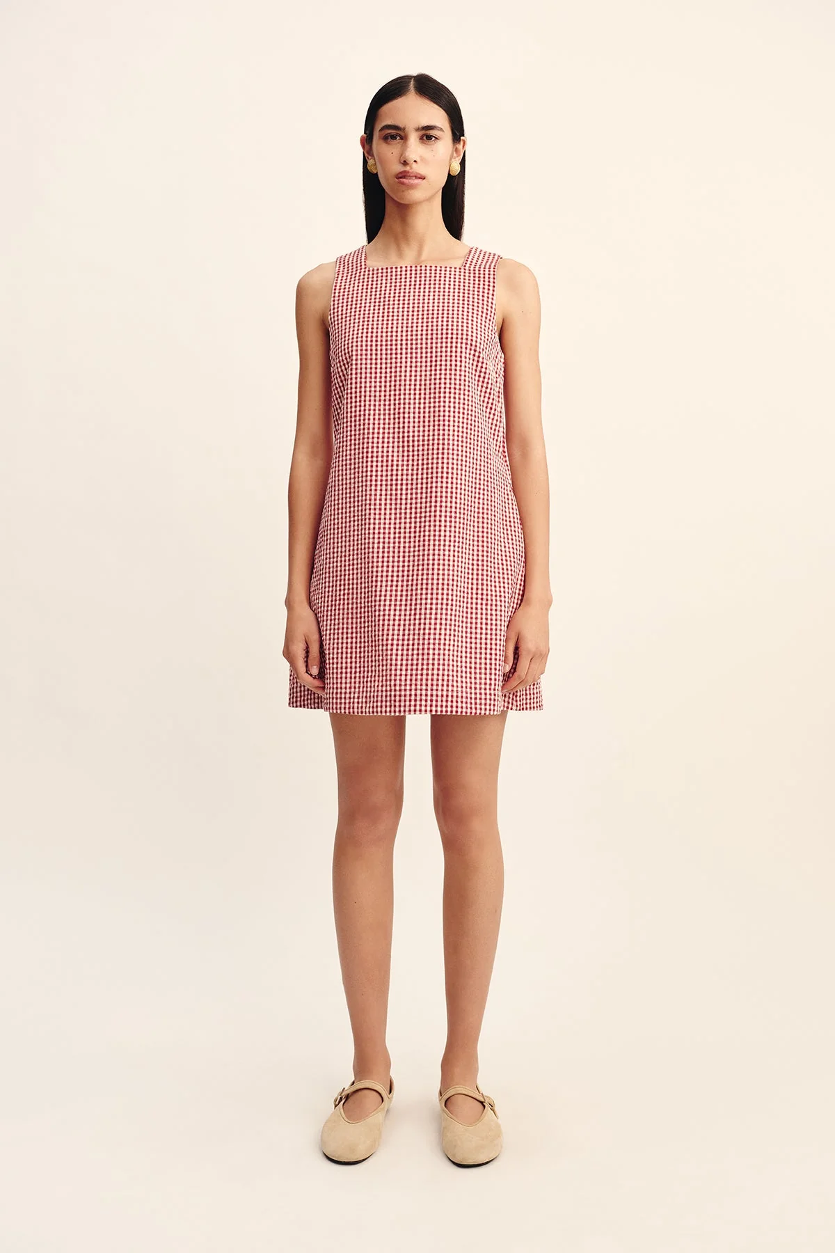 Posse - EMMA SHIFT DRESS - RED GINGHAM