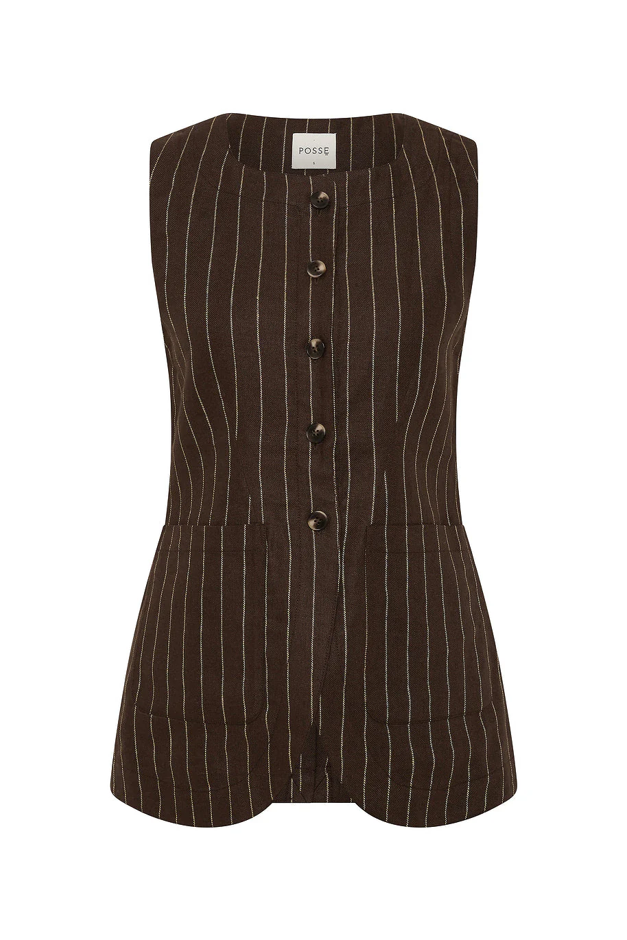 Posse - EMMA VEST - CHOCOLATE CREAM PINSTRIPE - Image 10