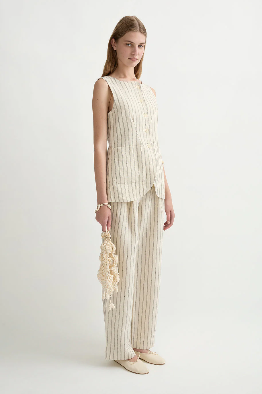 Posse - EMMA VEST - CREAM PINSTRIPE - Image 8