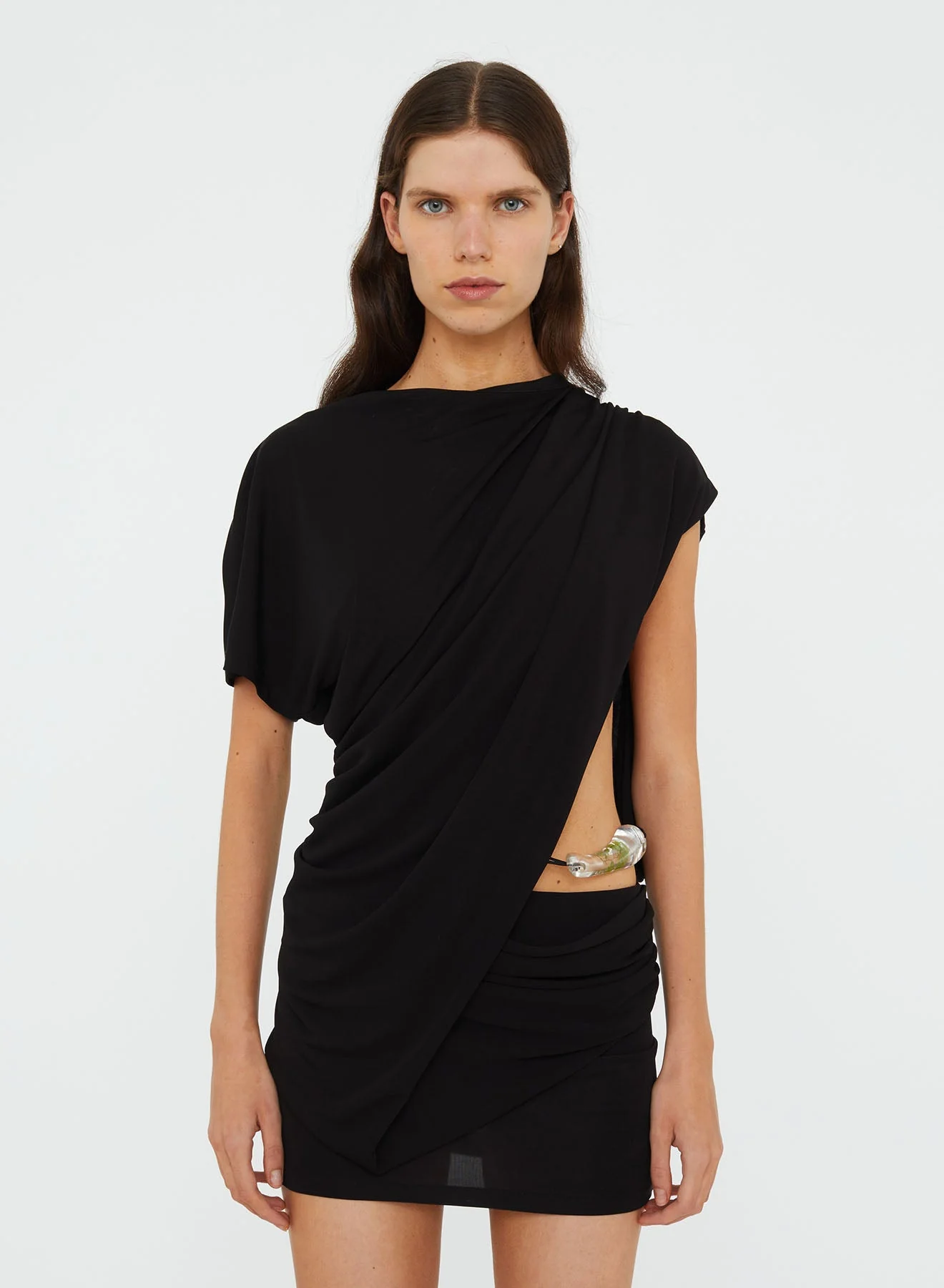Christopher Esber - Encased Nature Resin Draped Jersey Dress - Image 4