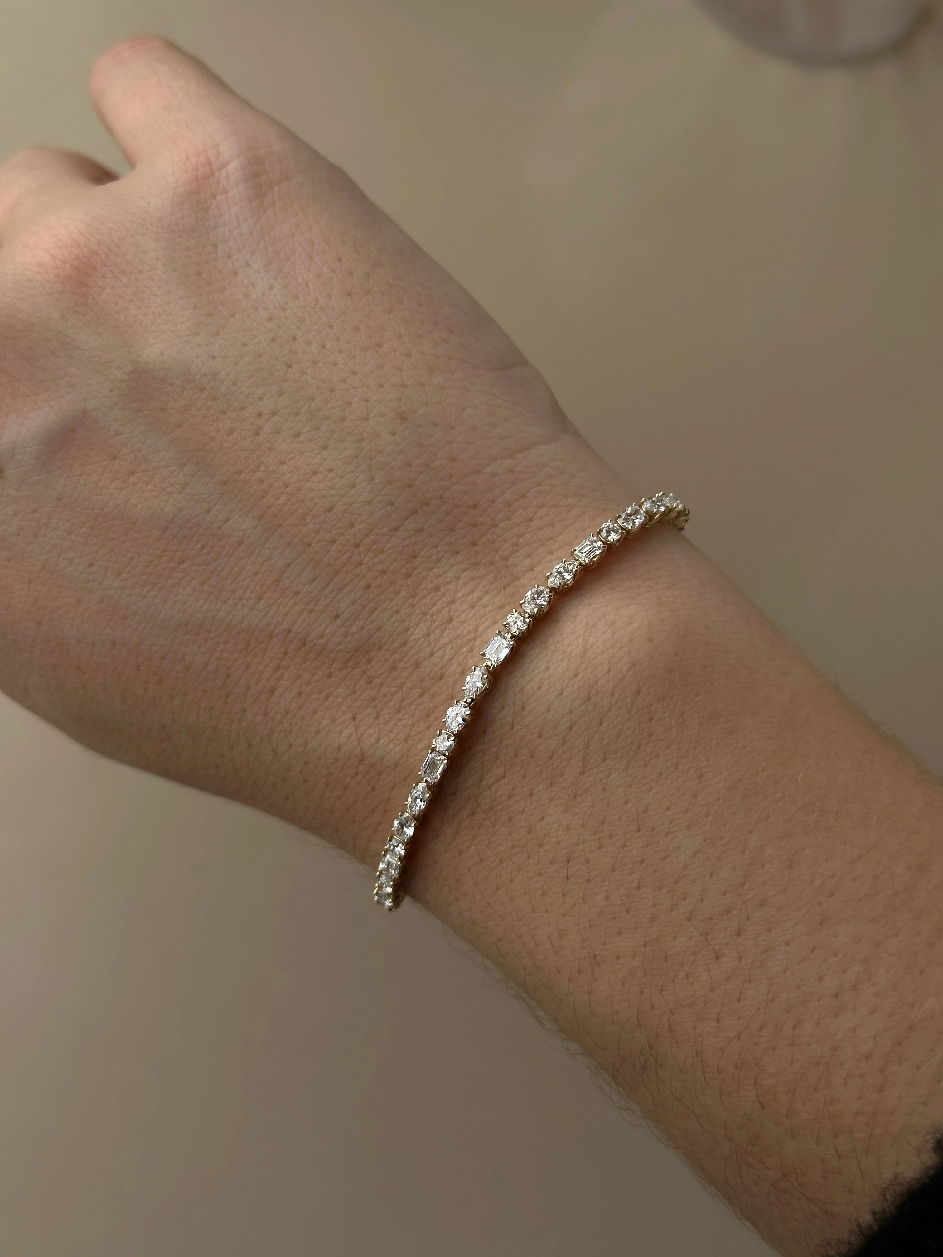 Kinn - Esme Fancy Shape Tennis Bracelet 4ctw Yellow Gold - Image 6