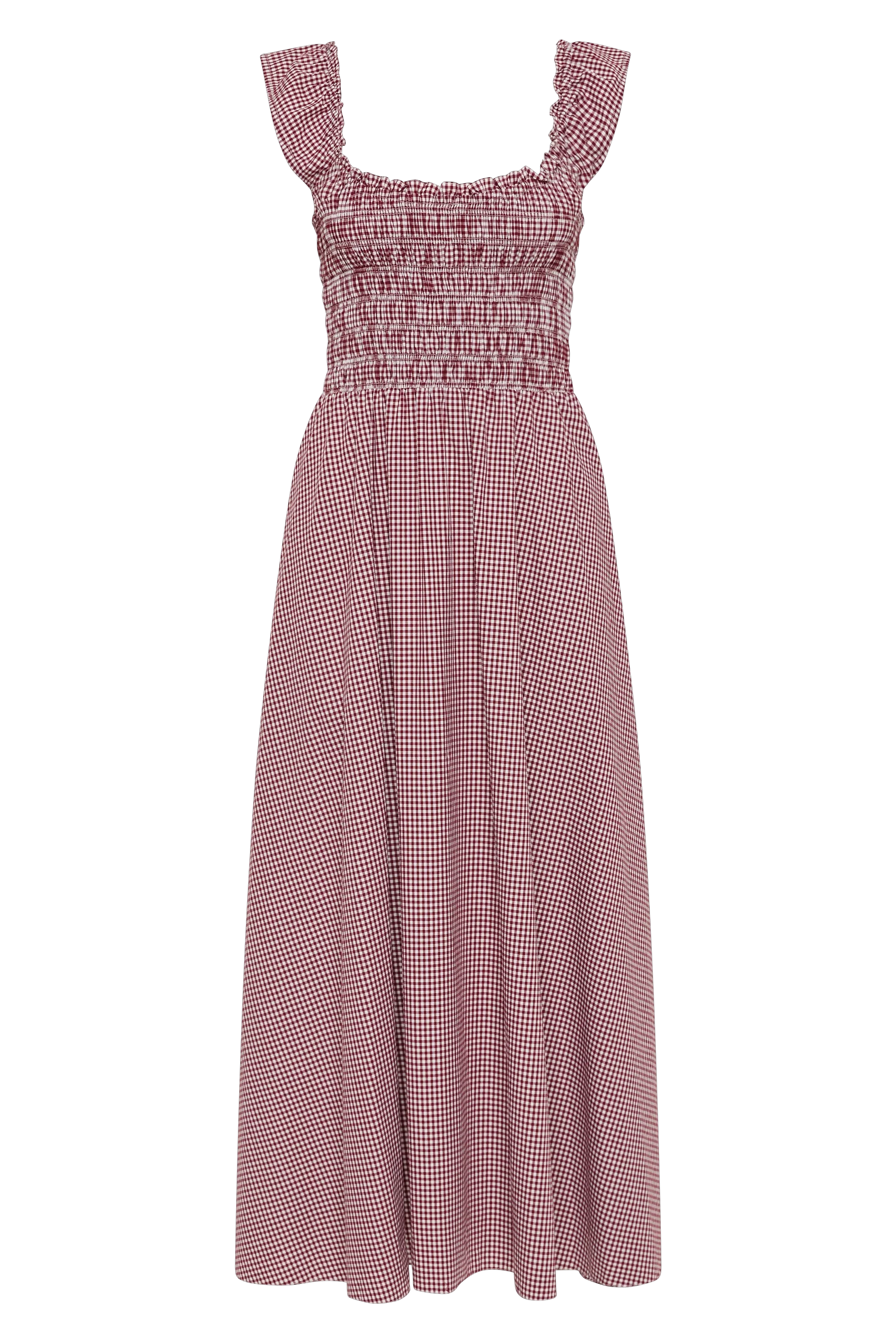 Faithfull - Eudora Midi Dress Gingham Deep Red - Final Sale - Image 6