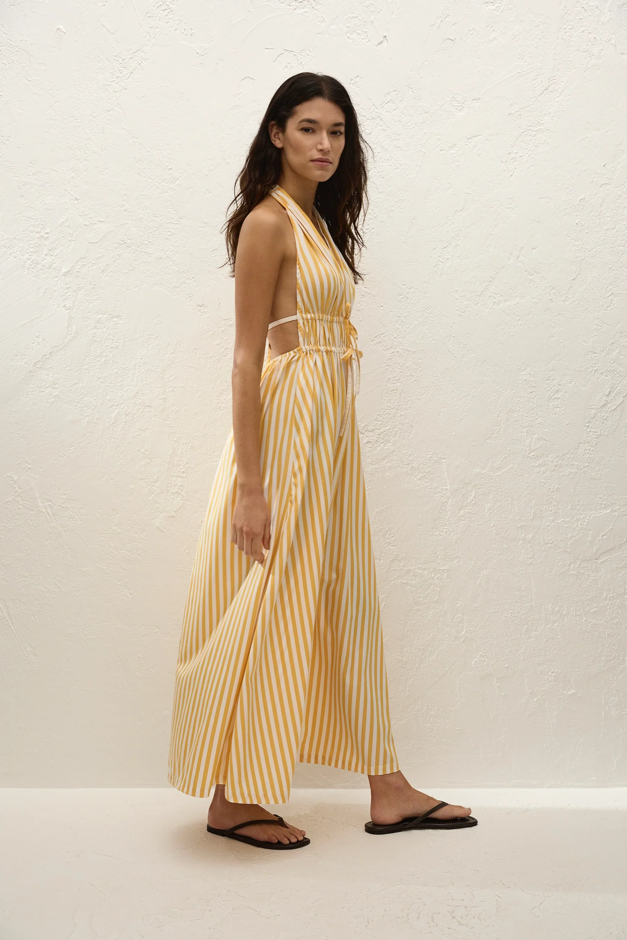 Faithfull - Ermita Midi Dress Orozco Stripe Mustard - Image 4