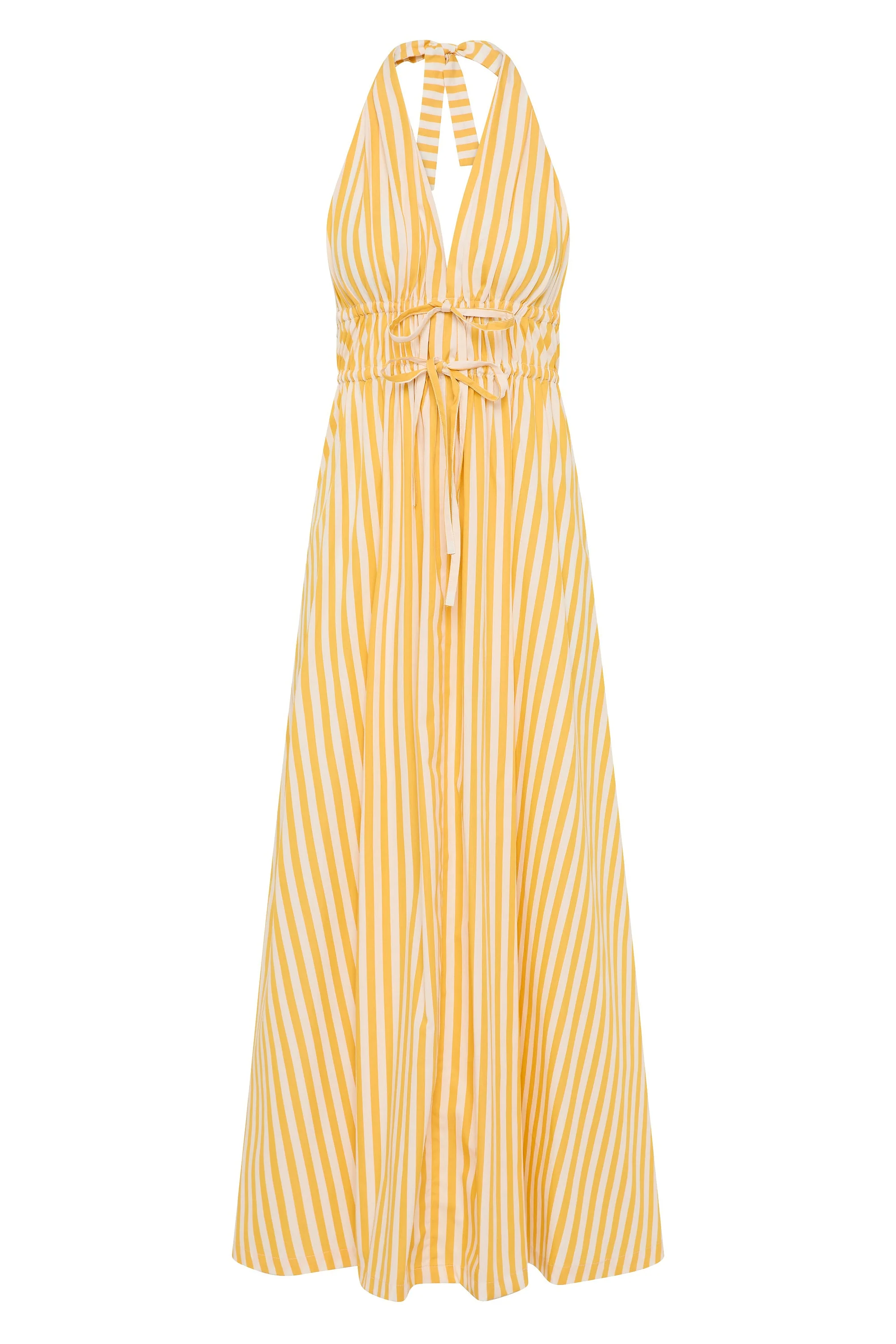 Faithfull - Ermita Midi Dress Orozco Stripe Mustard - Image 7