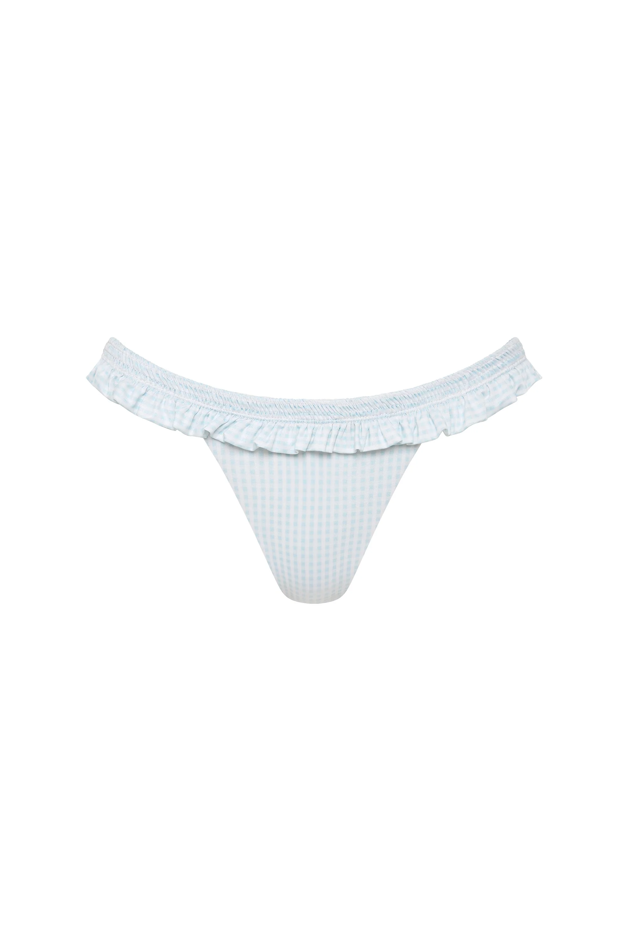 Faithfull - Esterel Bikini Bottom Gingham Sky Blue - Image 6