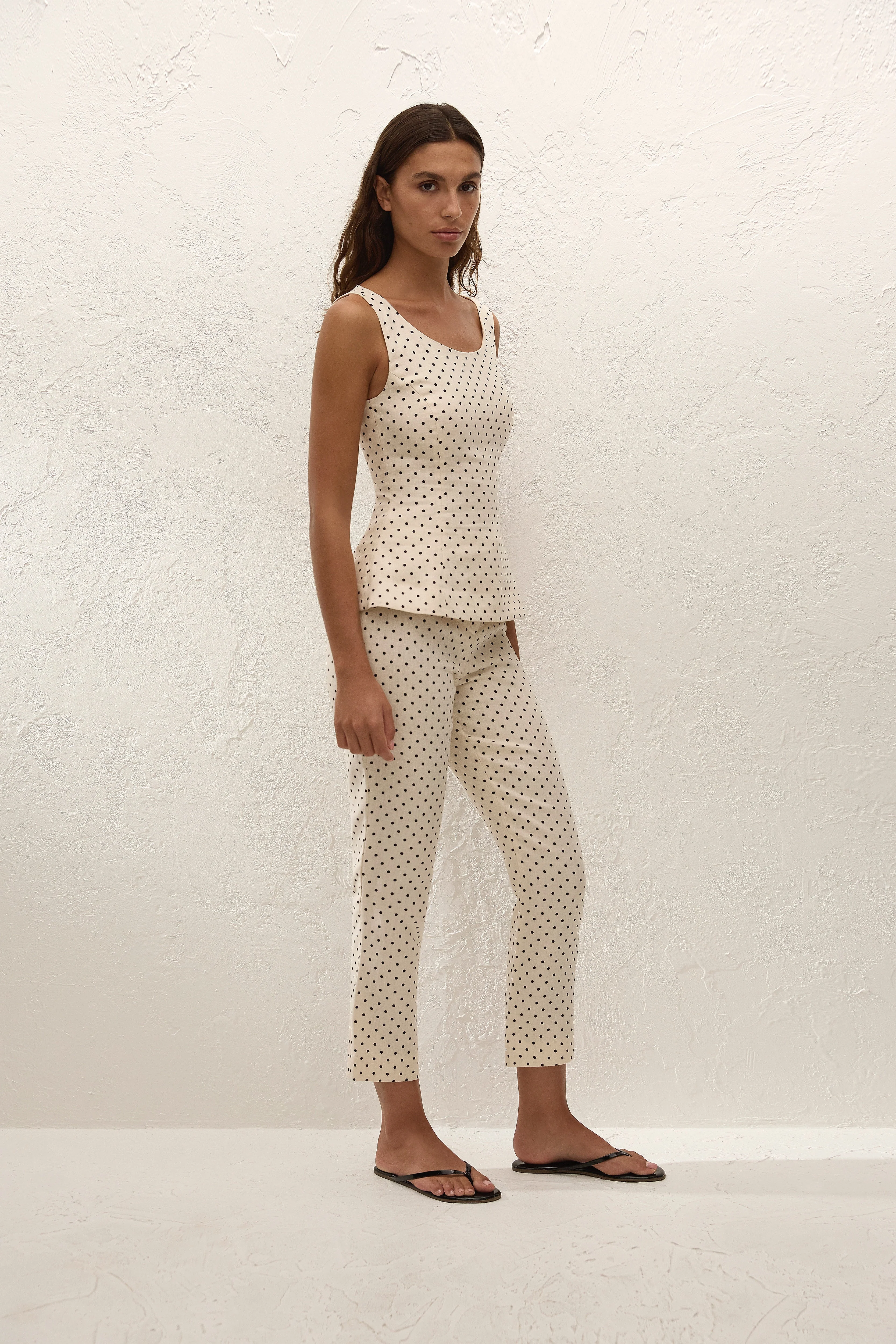 Faithfull - Iria Capri Pant Lola Polka Dot Cream Black - Image 3