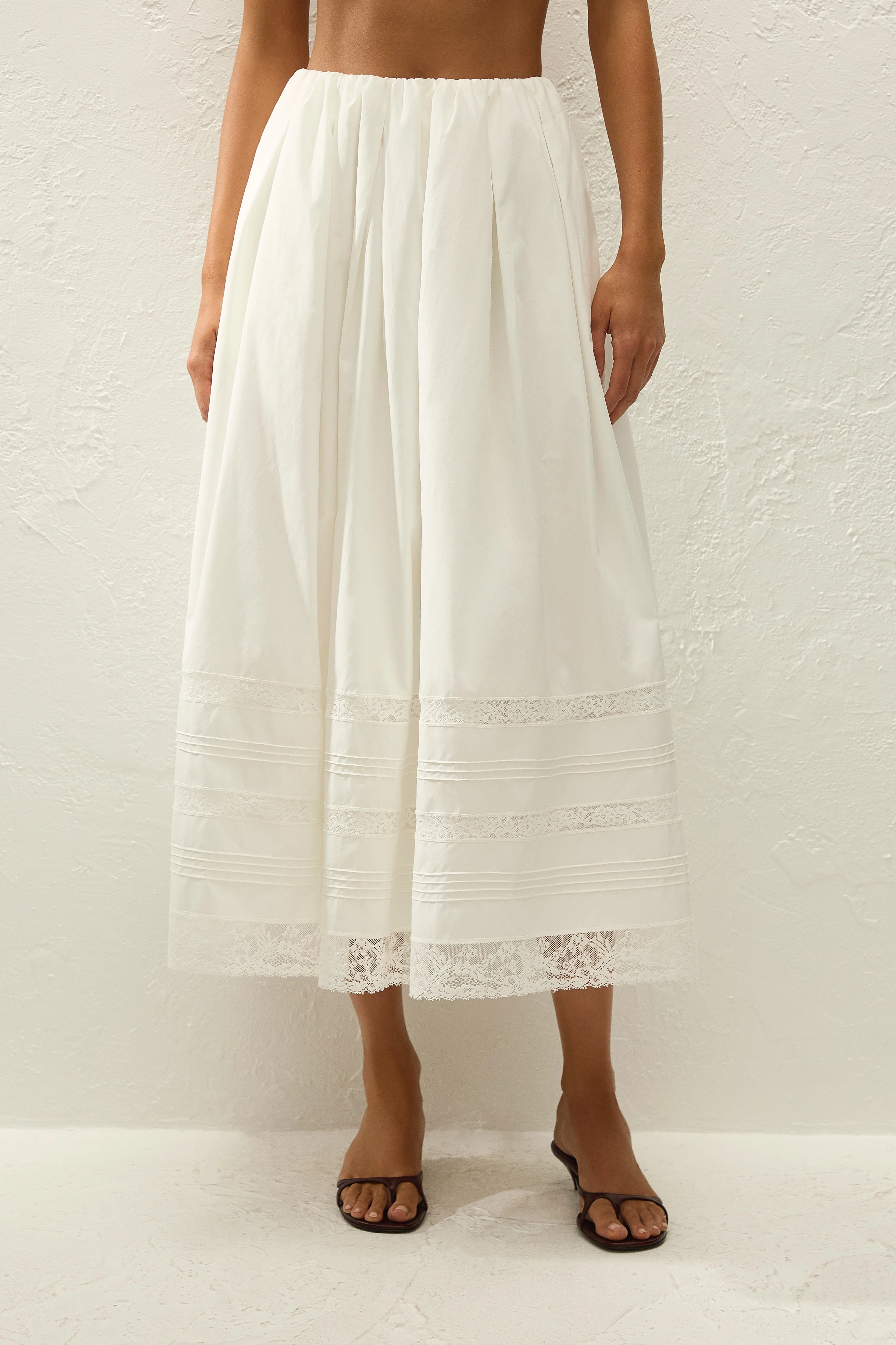 Faithfull - Lyon Midi Skirt Ixora Lace White - Image 2