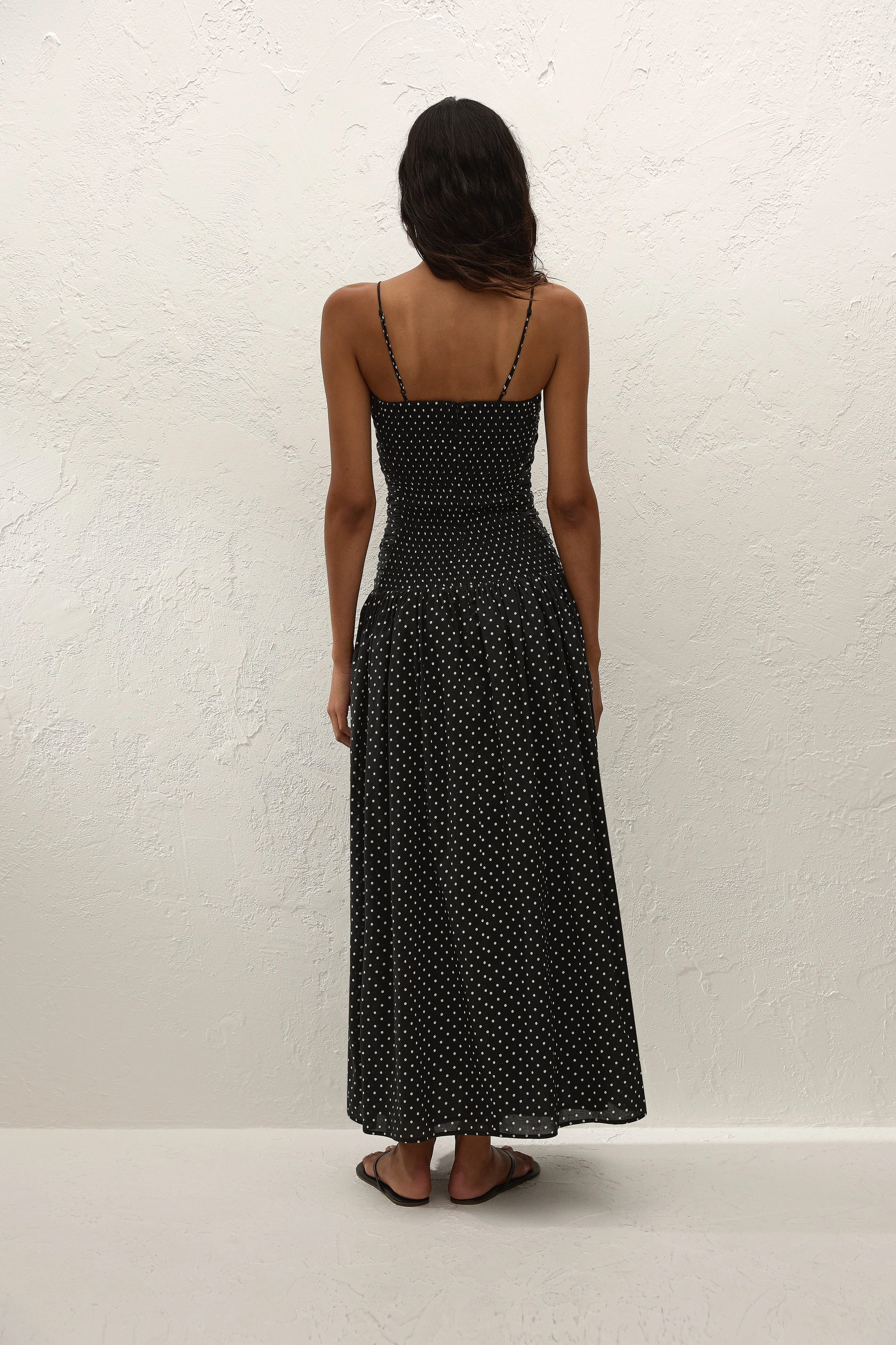 Faithfull - Mira Maxi Dress Lola Polka Dot Black Off White - Image 4