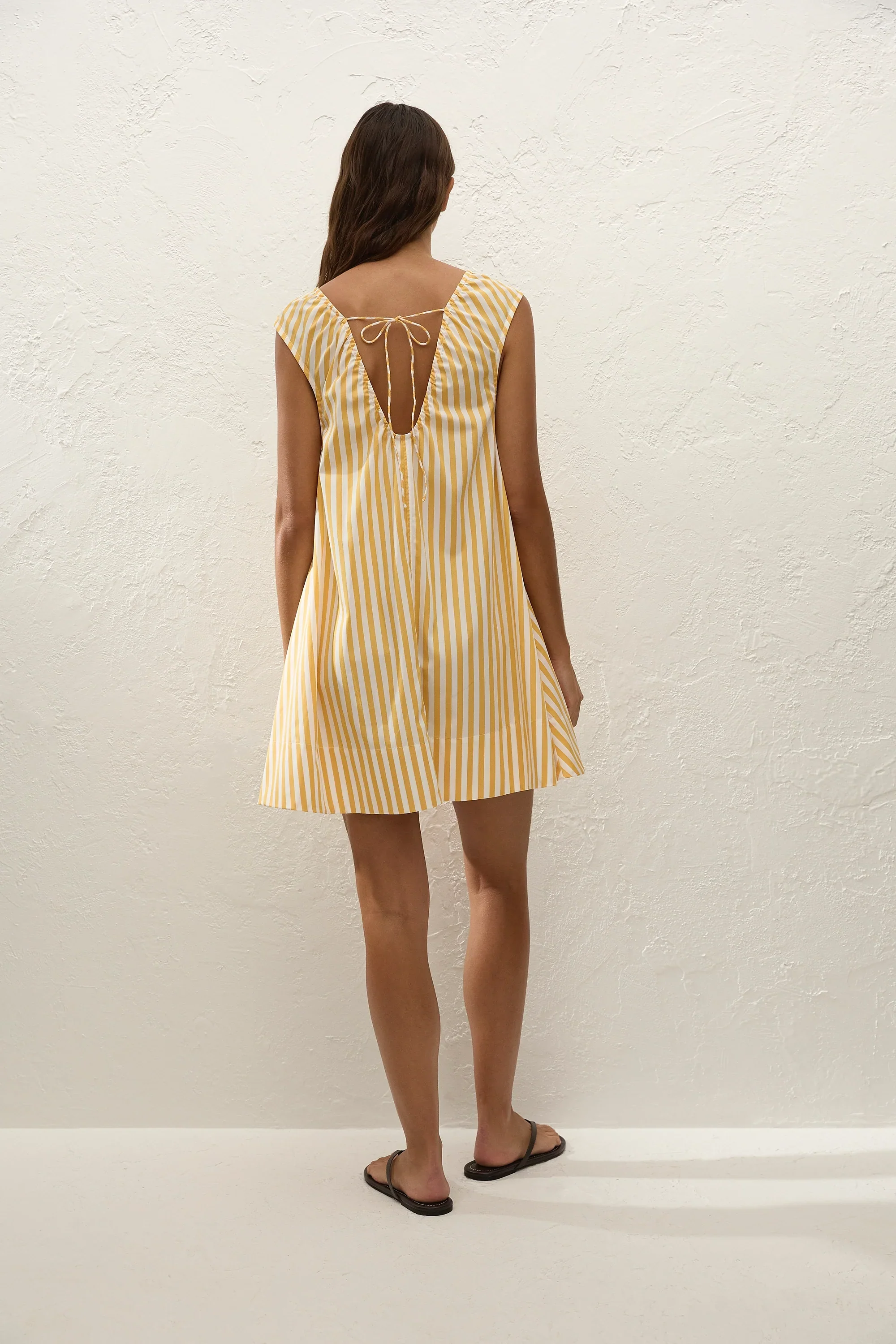 Faithfull - Pedrera Mini Dress Orozco Stripe Mustard - Image 4