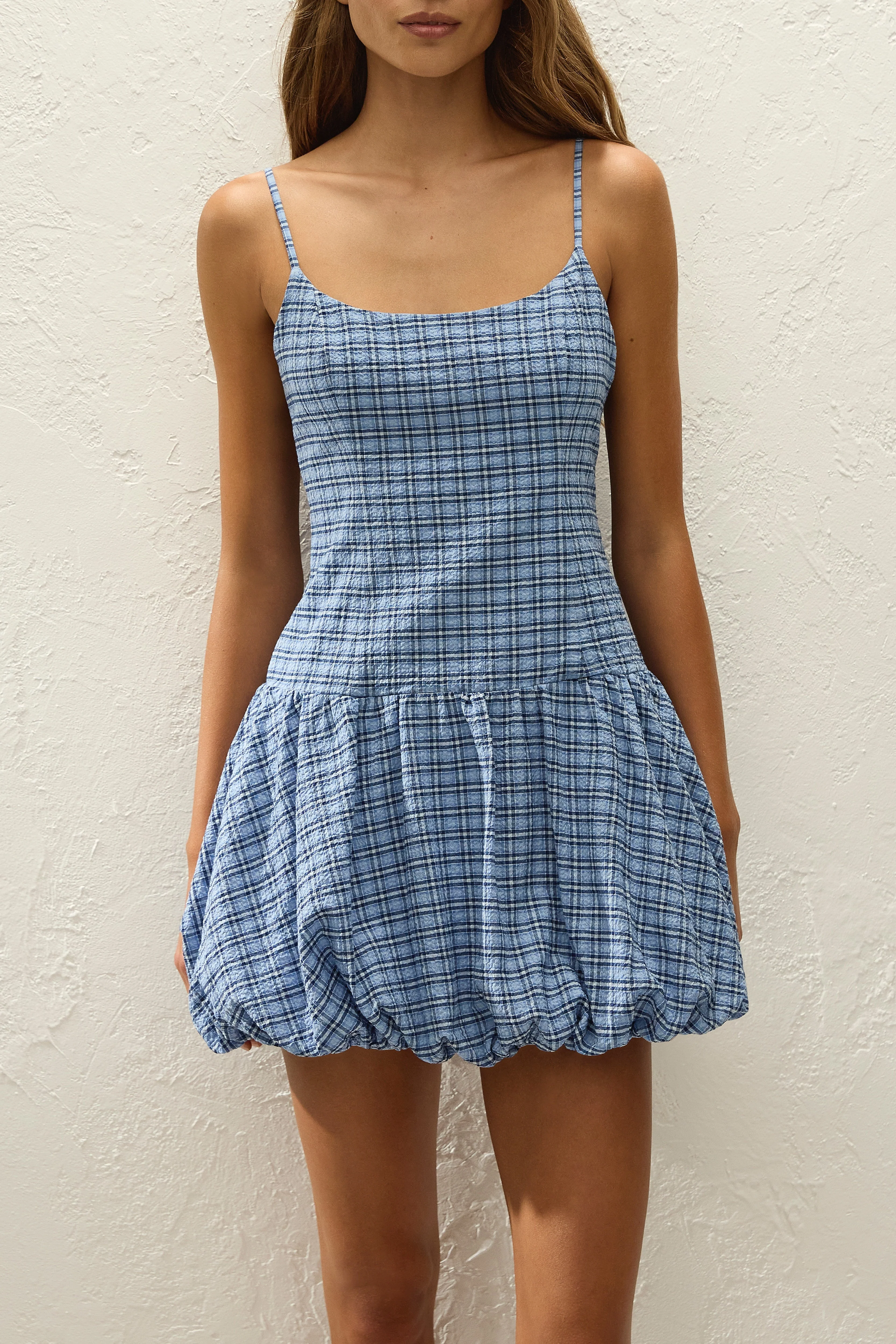 Faithfull - Pelea Mini Dress Vintage Blue Check - Image 2