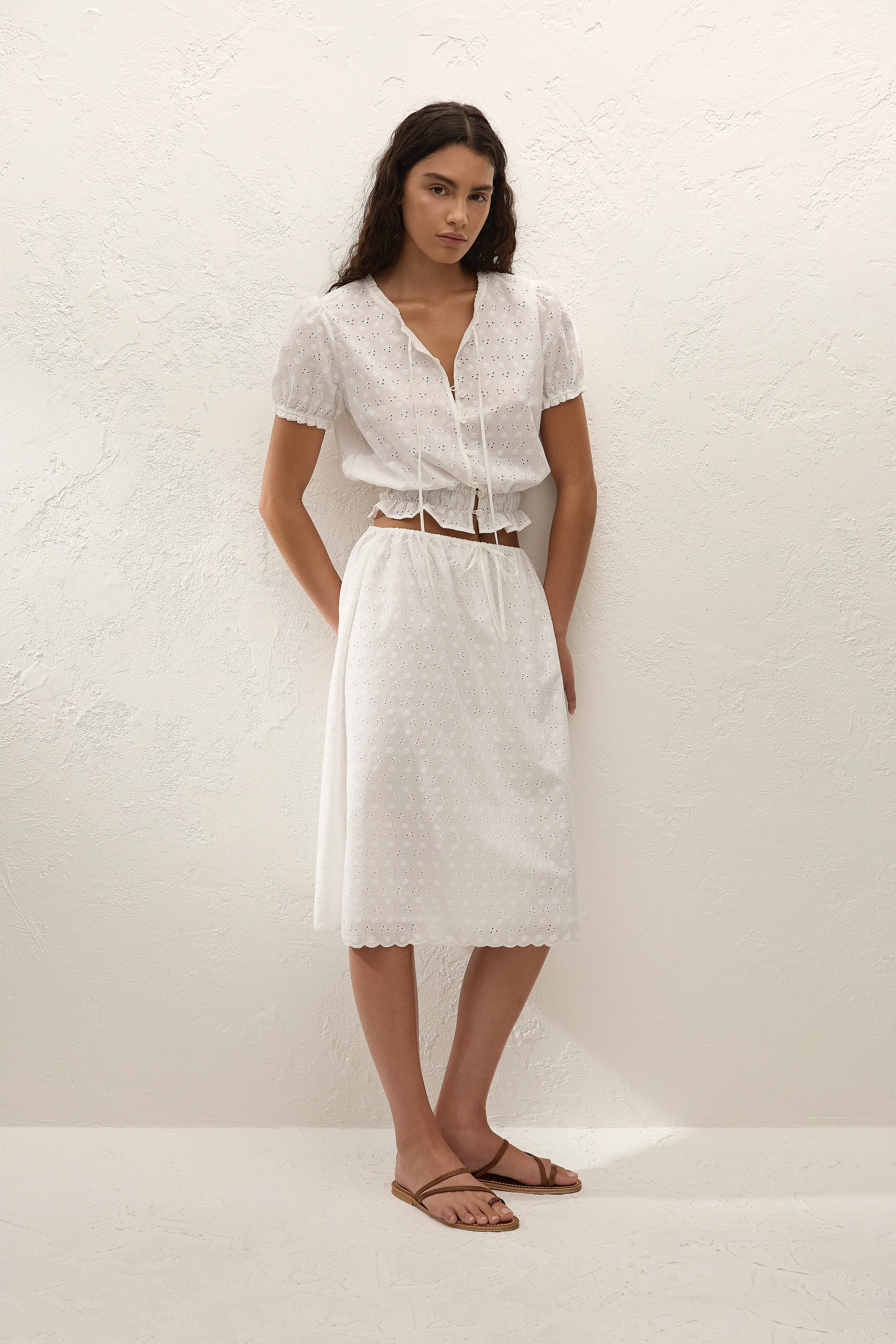 Faithfull - Santana Skirt Lucy Broderie White - Image 3