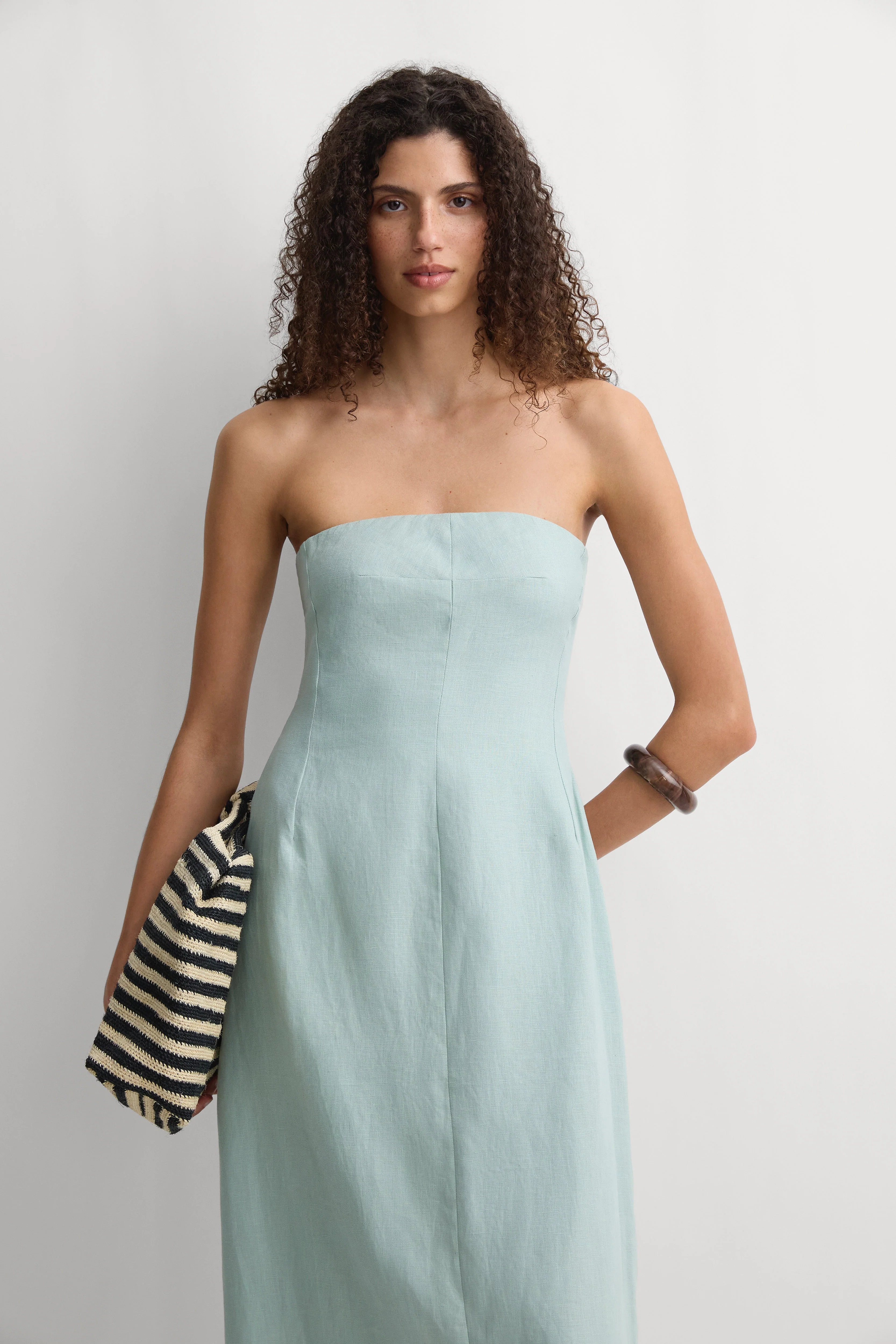 Faithfull - The Bandeau Dress Teal - Image 3
