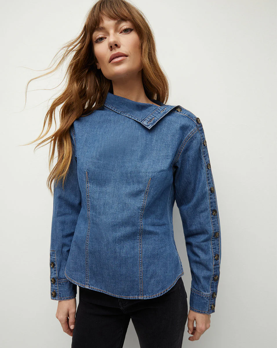 Veronica Beard - Fauri Asymmetrical Denim Shirt