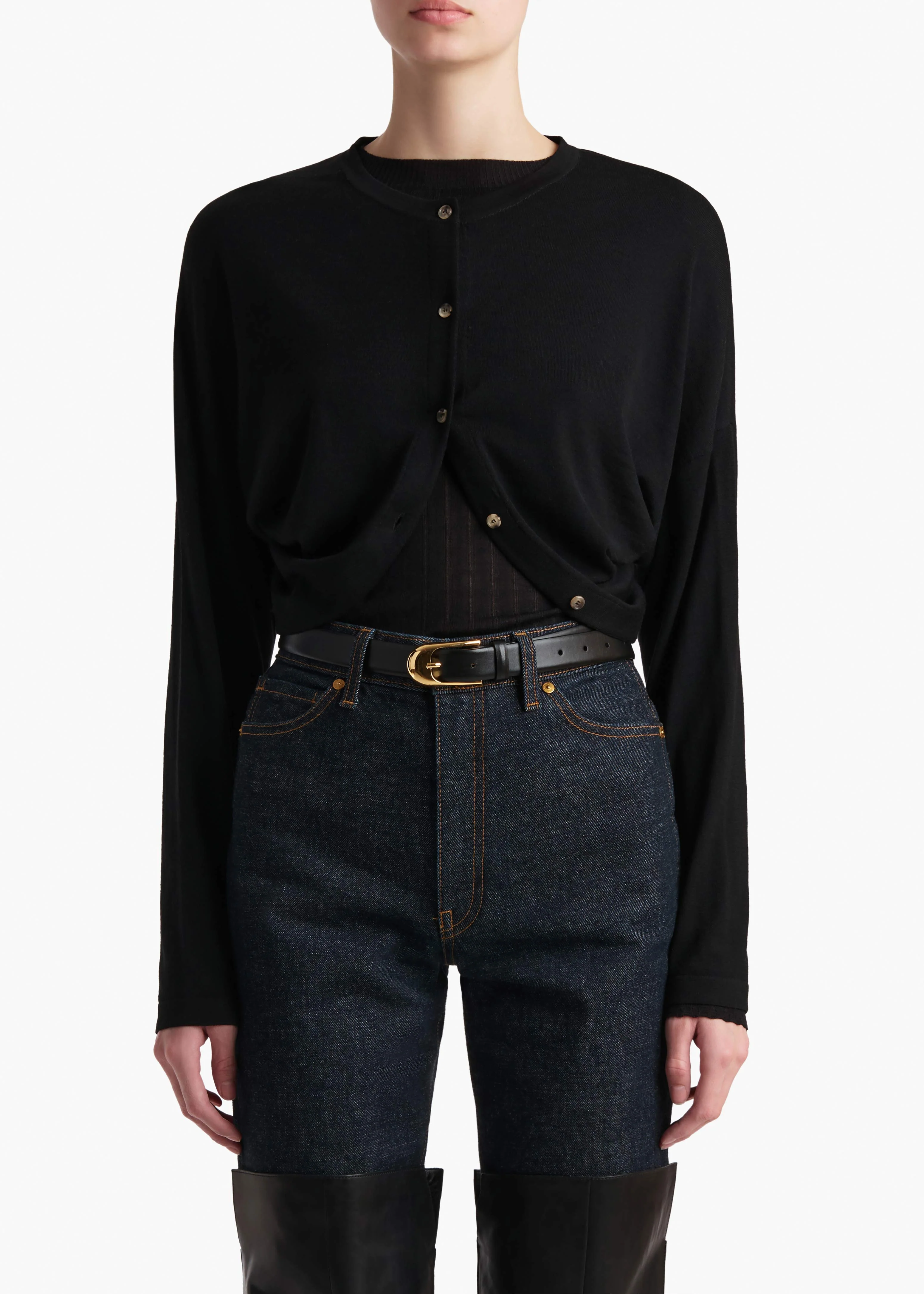 Khaite - Finn Cardigan in Black - Image 10