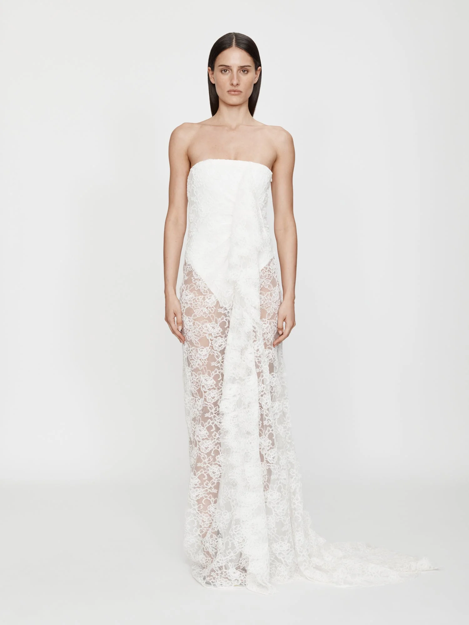 Christopher Esber - Floating Lace Strapless Gown - Image 2