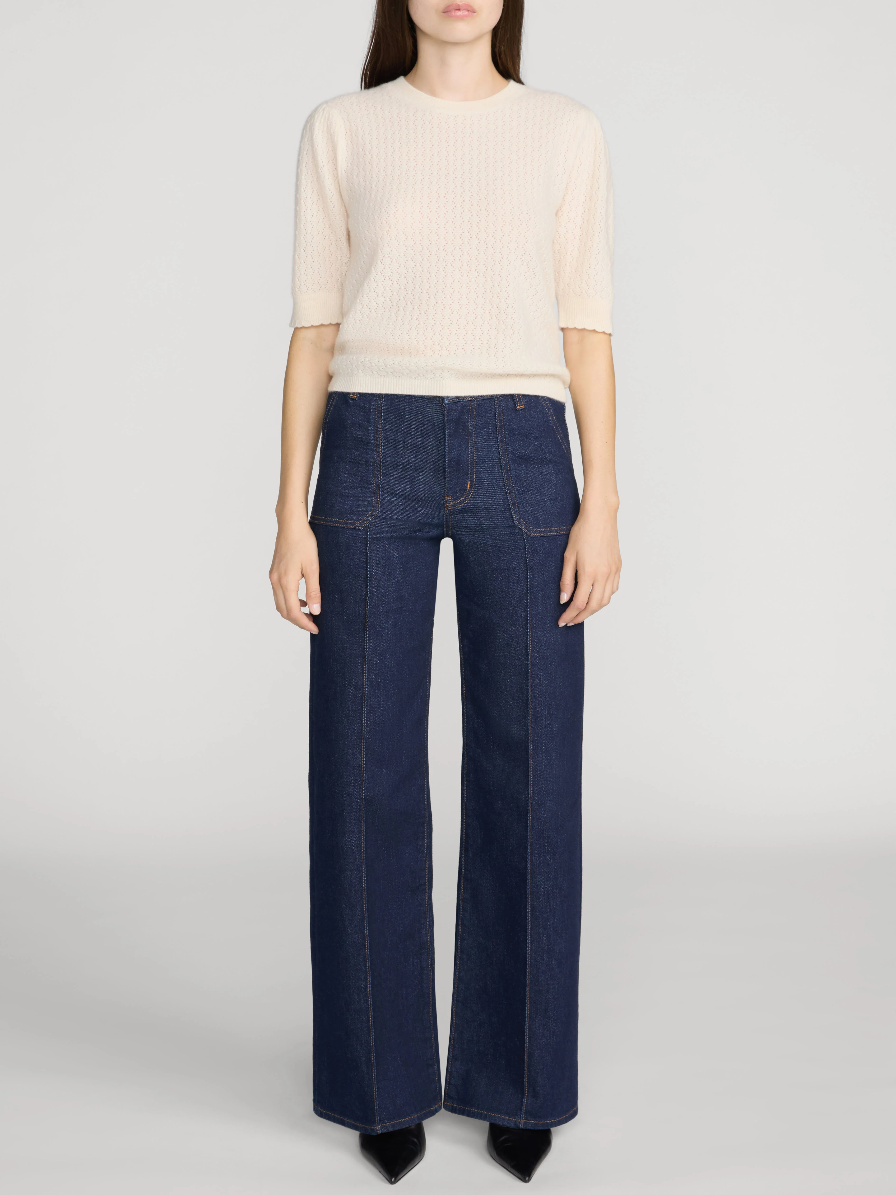 FRAME - Le Pixie Slim Palazzo Pintuck Pocket - Image 2