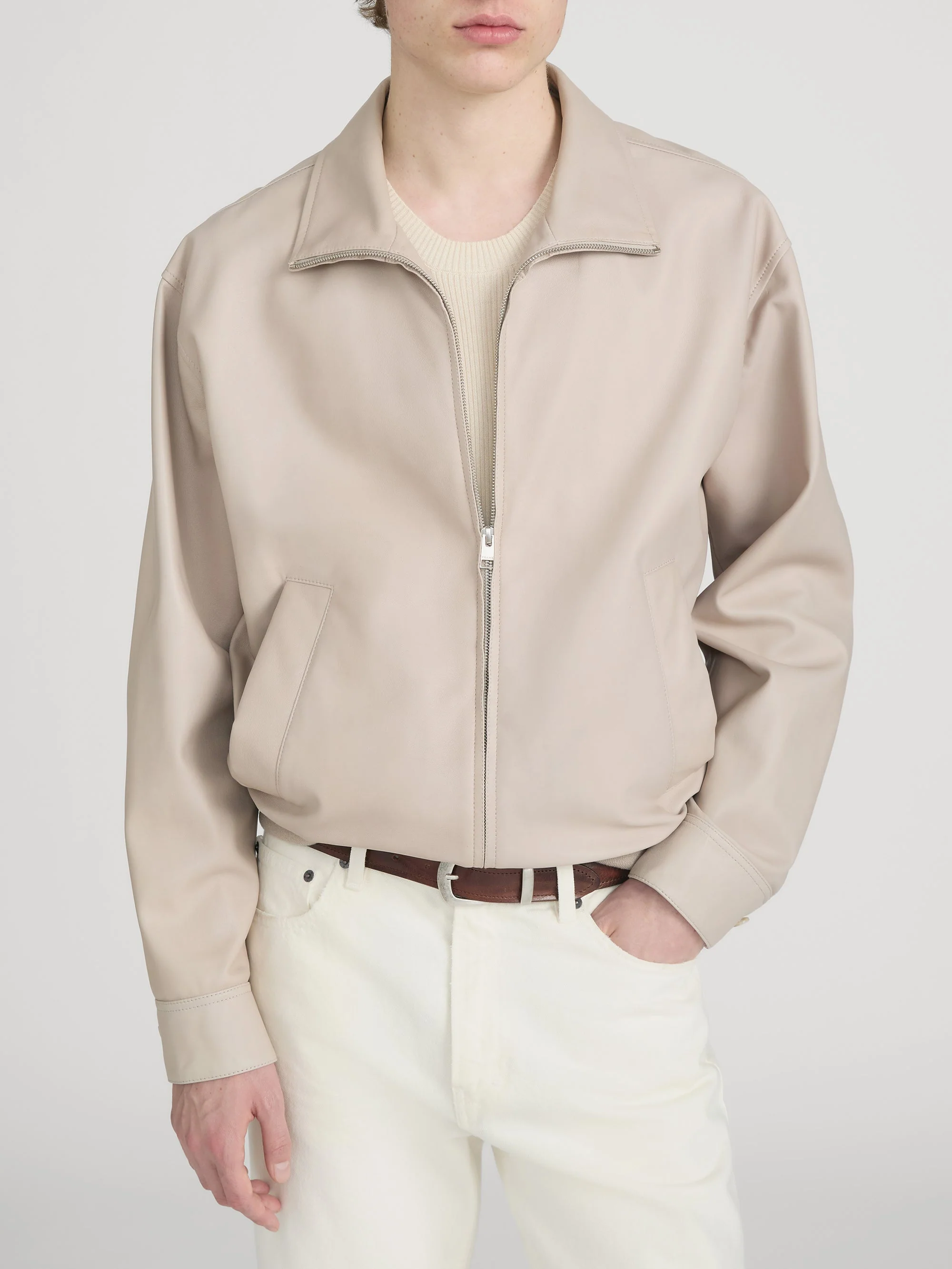 FRAME - Leather Bomber Jacket - Image 3