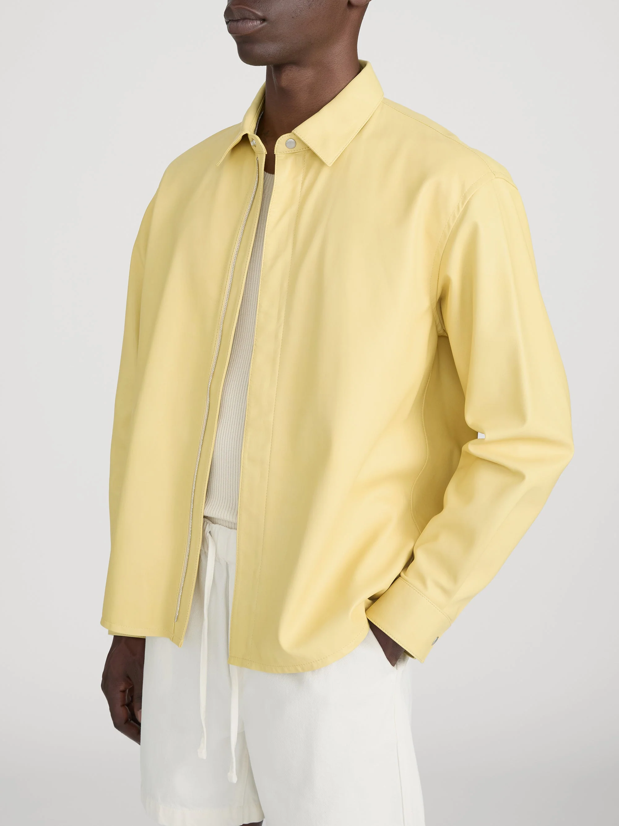 FRAME - Leather Zip - Up Shirt - Image 4