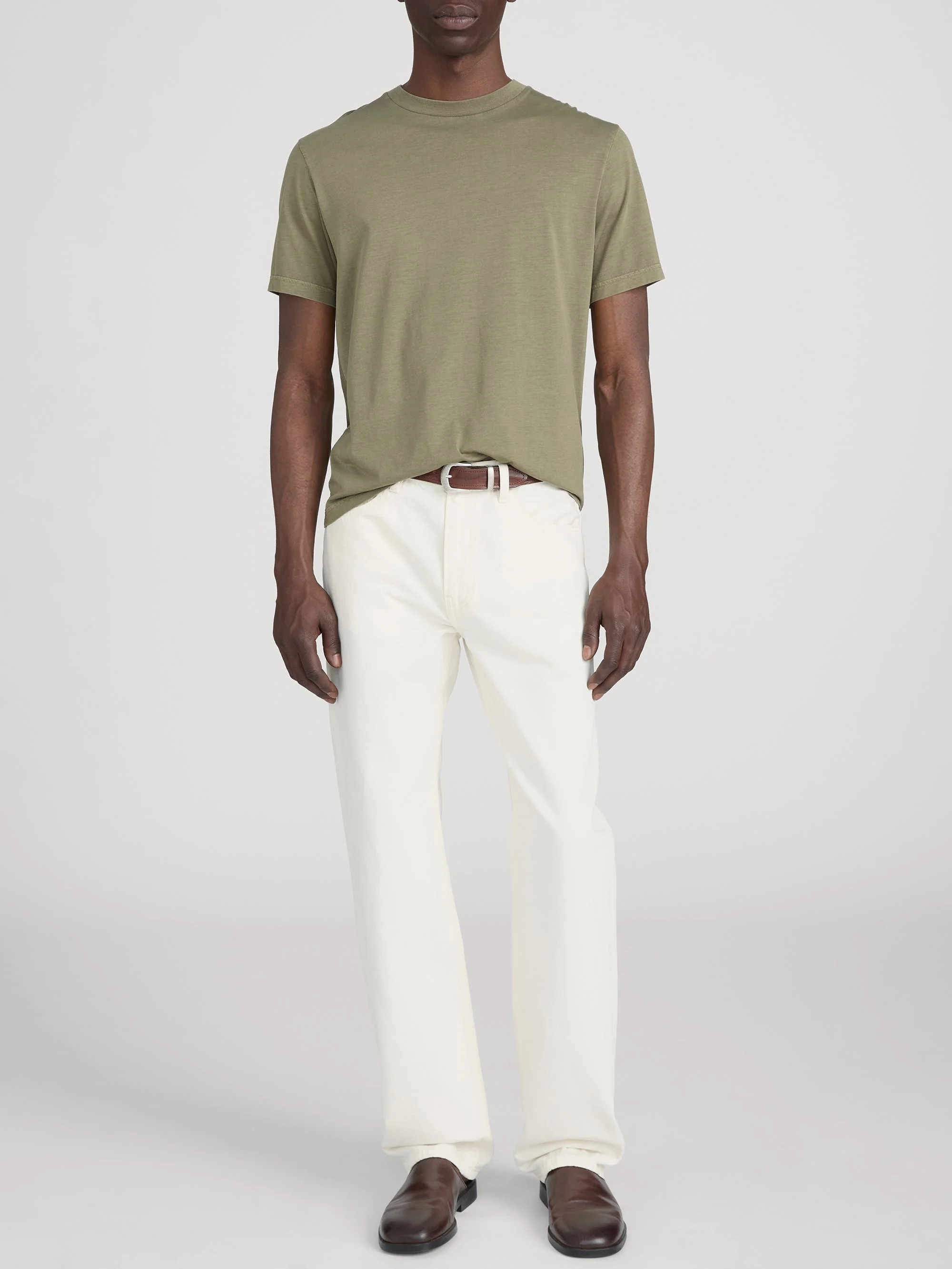 FRAME - Light Cotton Tee - Antique Green - Image 2