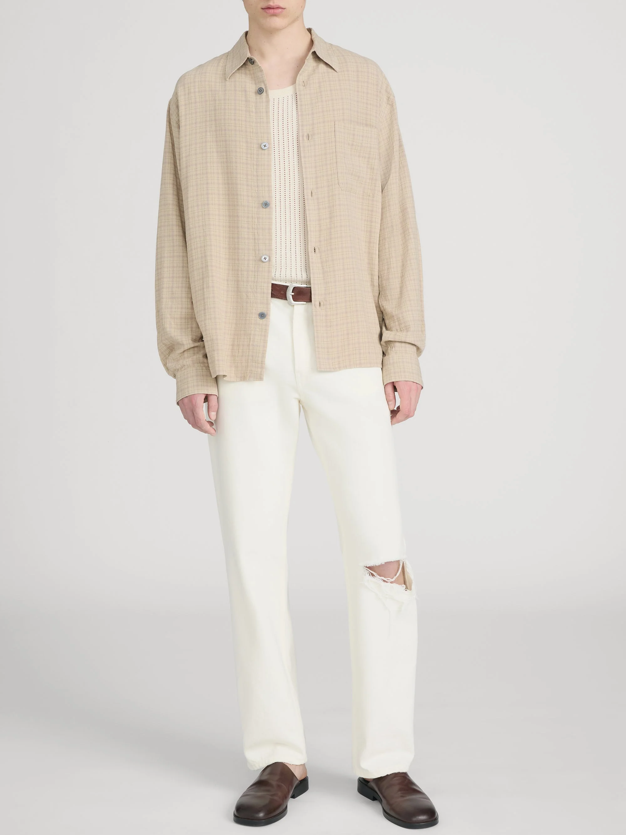 FRAME - Linen Blend Plaid Shirt - Image 2