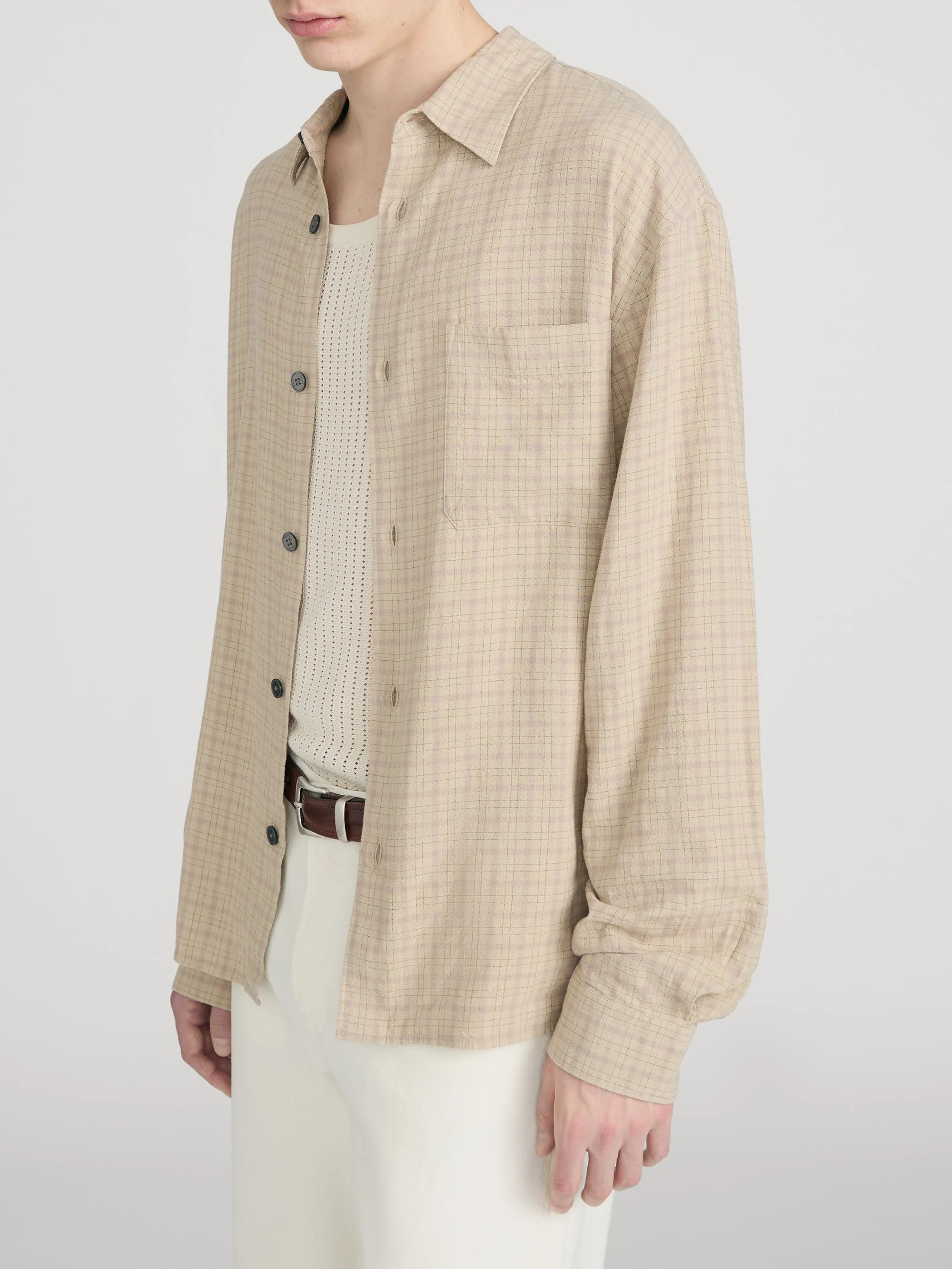 FRAME - Linen Blend Plaid Shirt - Image 5
