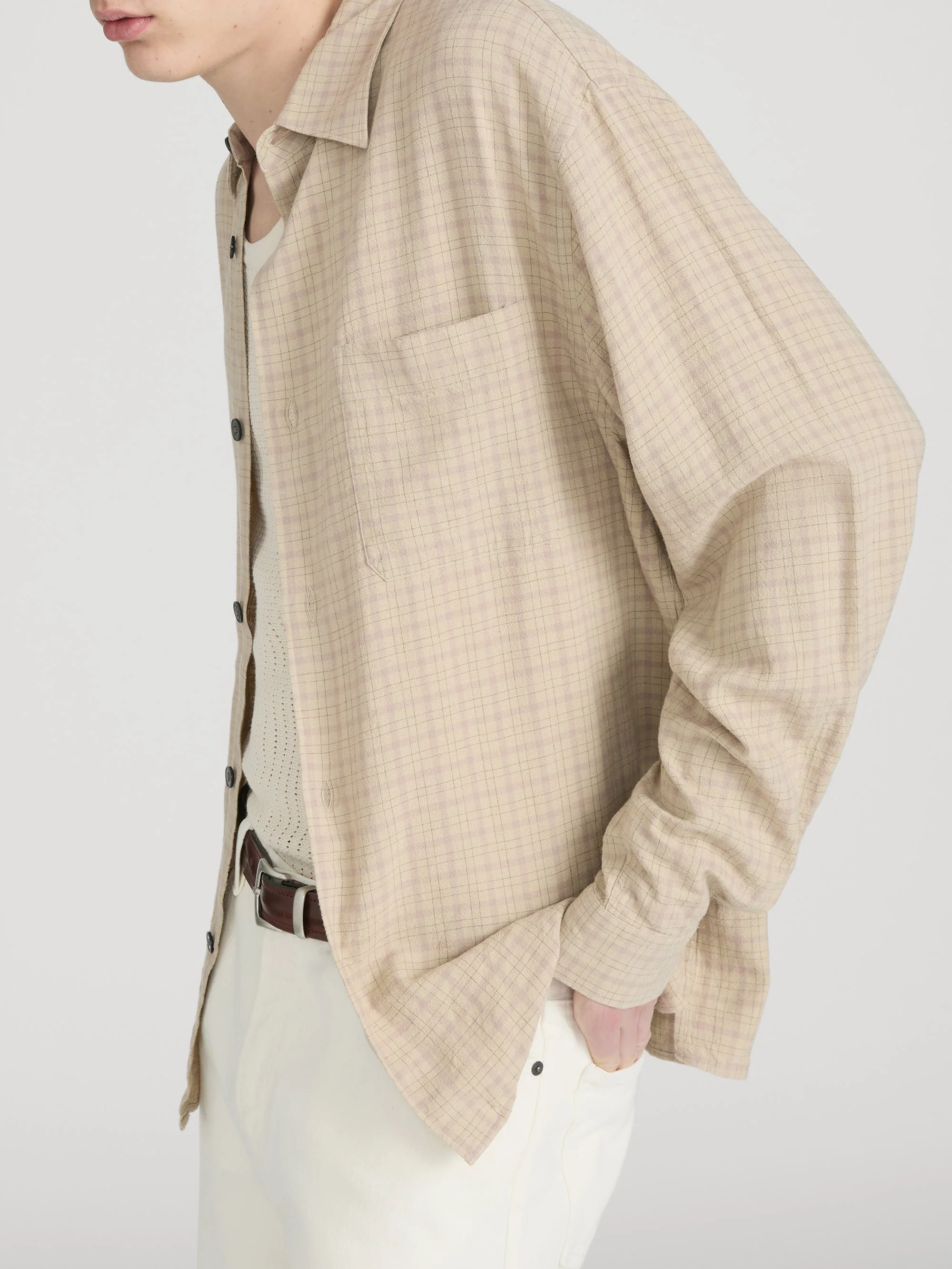 FRAME - Linen Blend Plaid Shirt - Image 6