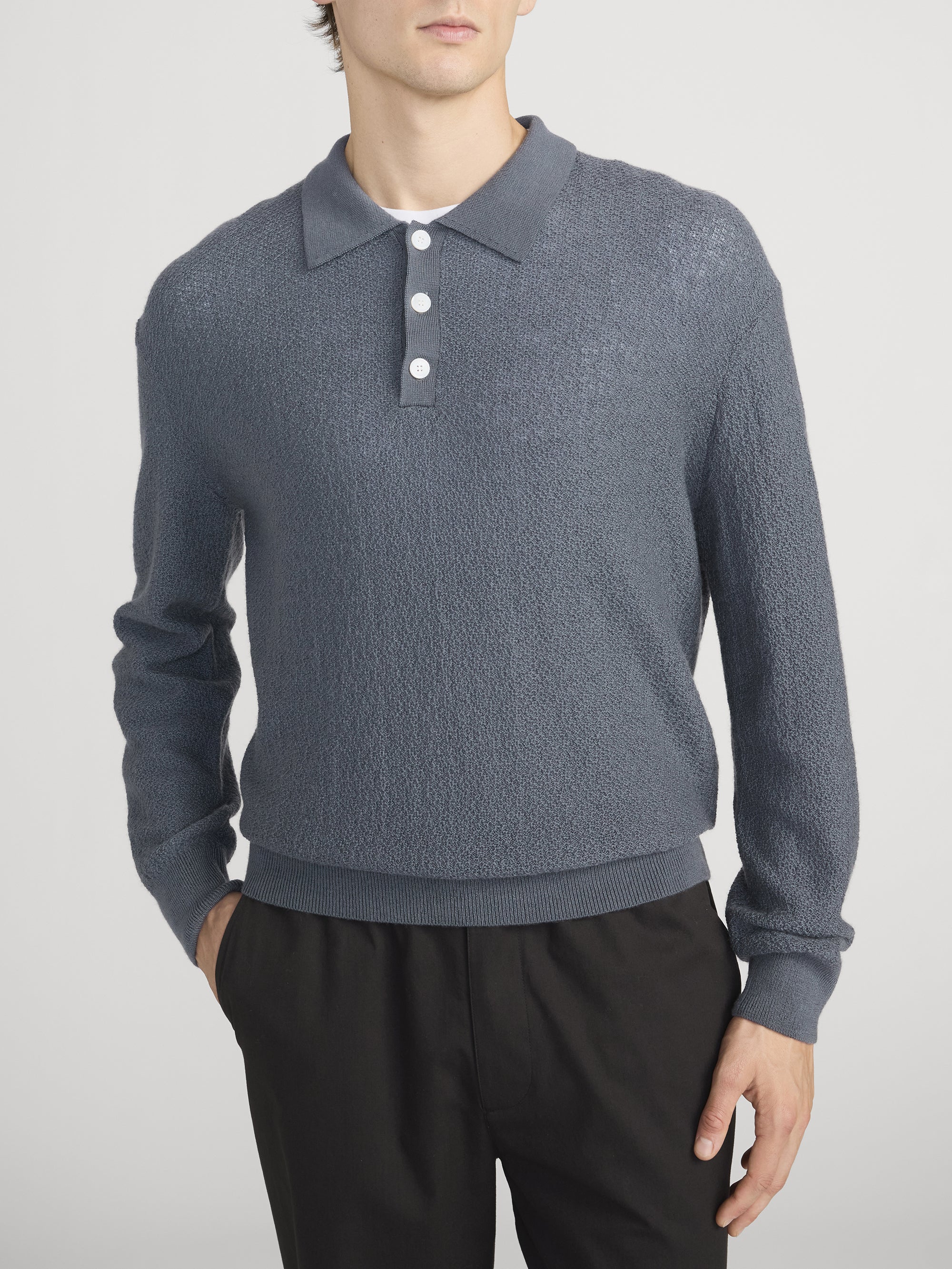 FRAME - Long Sleeve Polo Sweater - Image 3
