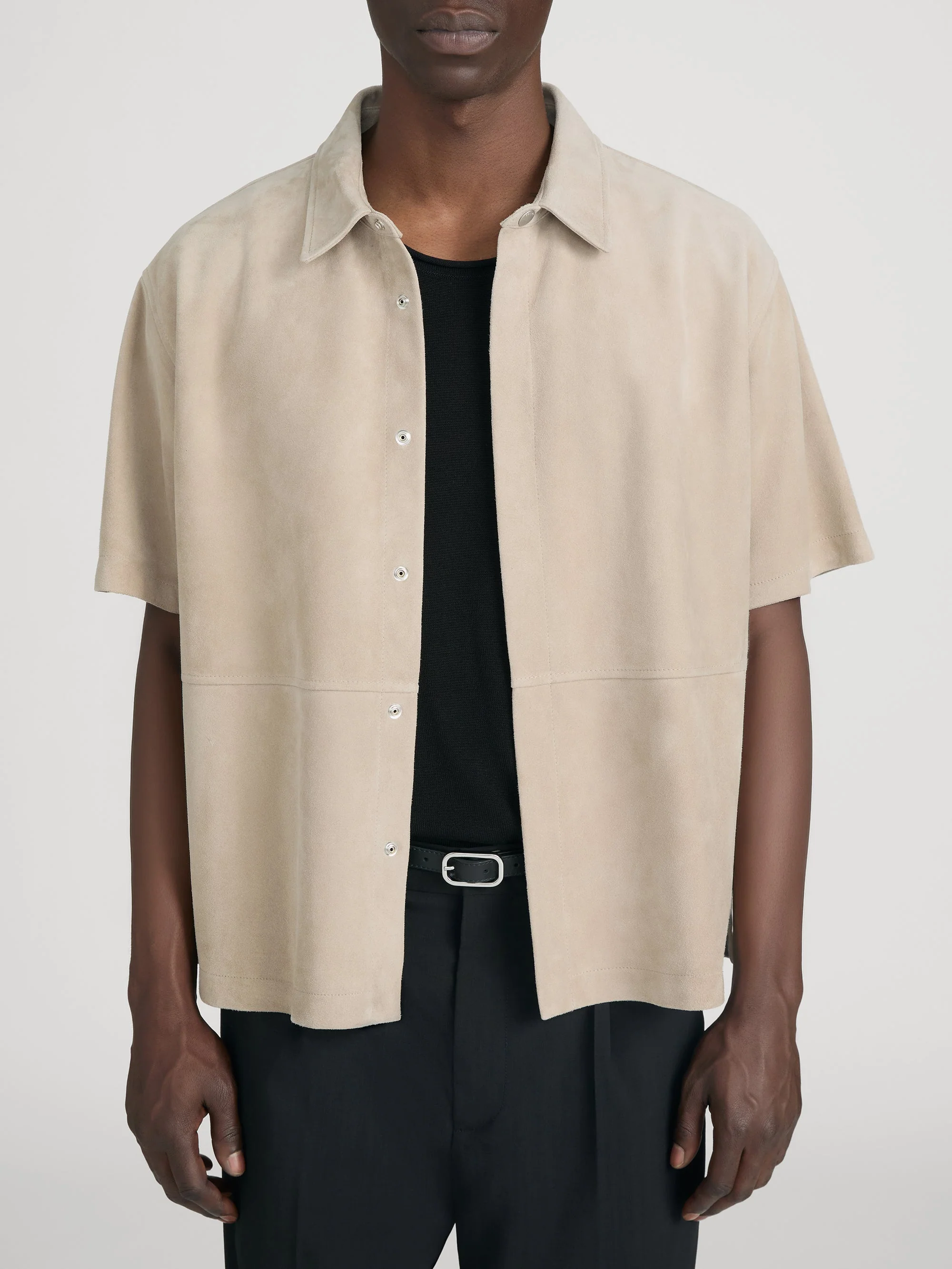 FRAME - Short Sleeve Suede Shirt - Image 3