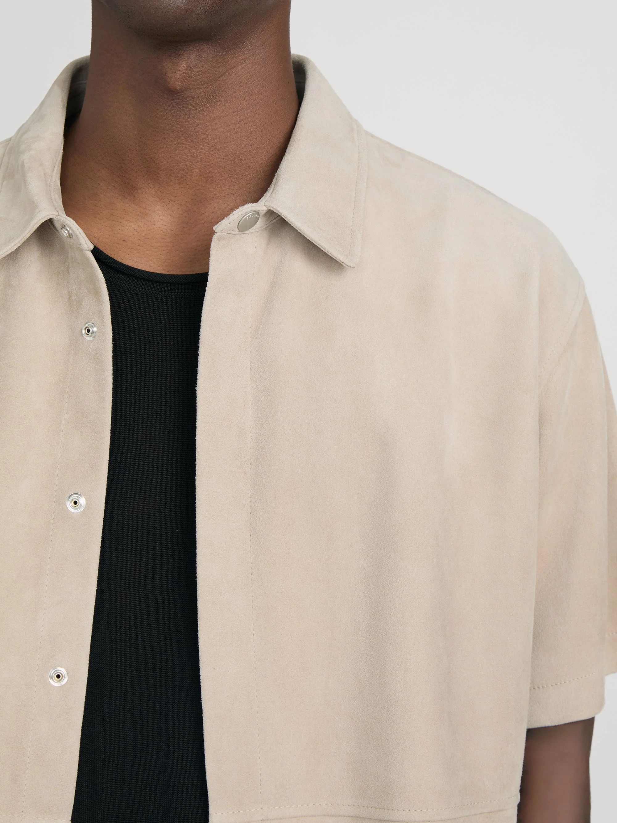 FRAME - Short Sleeve Suede Shirt - Image 4