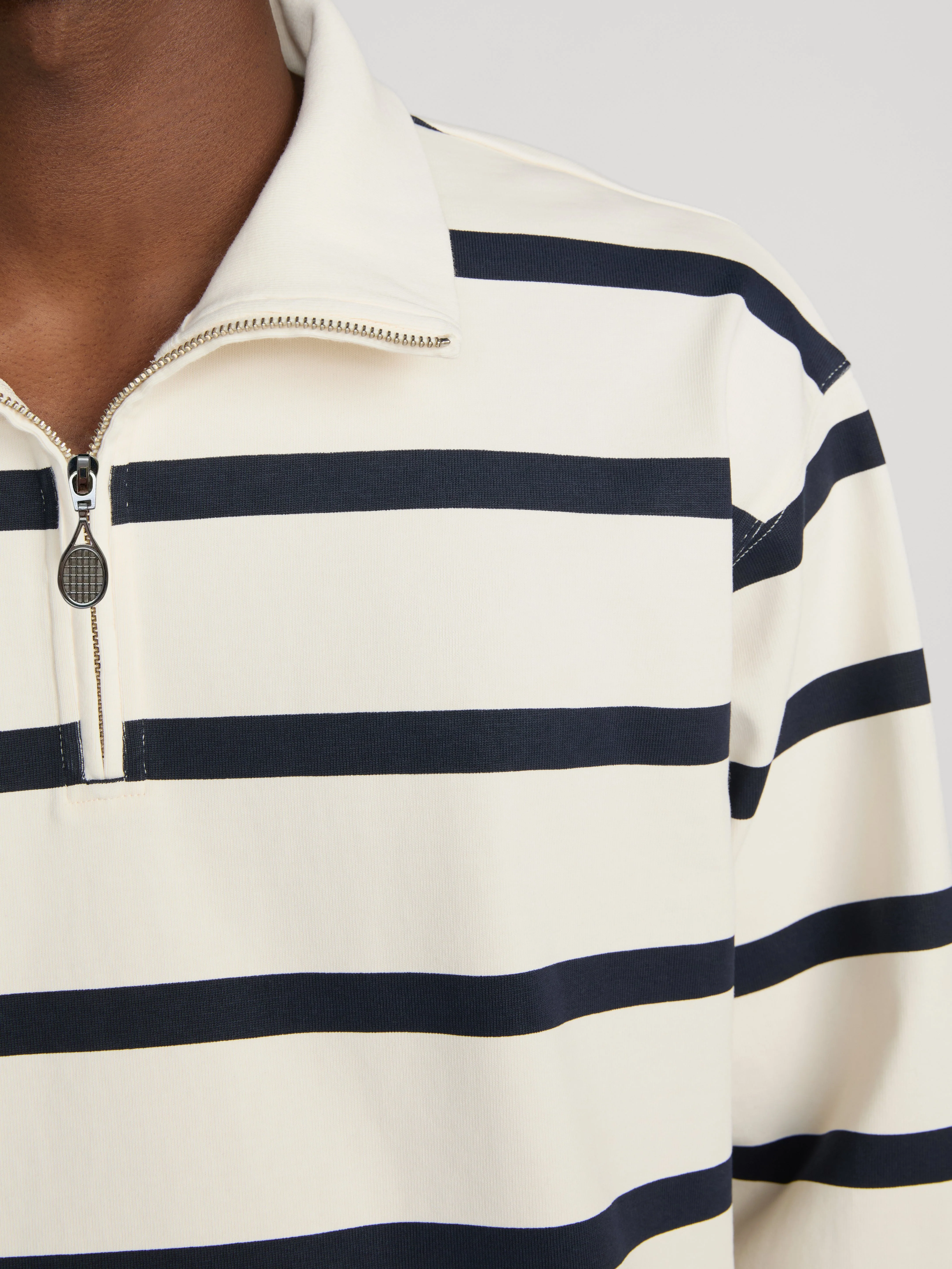 FRAME - Striped Half - Zip Sweatshirt - Image 5