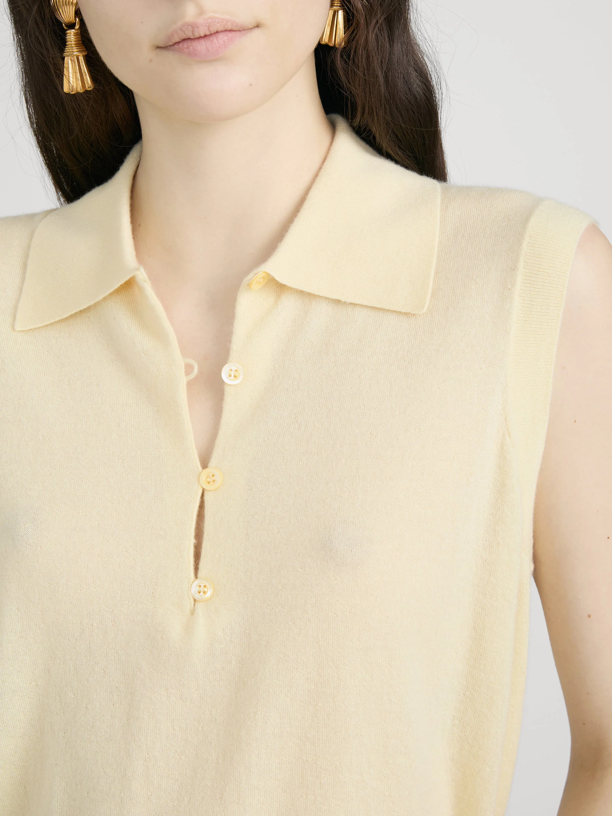 FRAME - The Cashmere Sleeveless Polo - Image 5