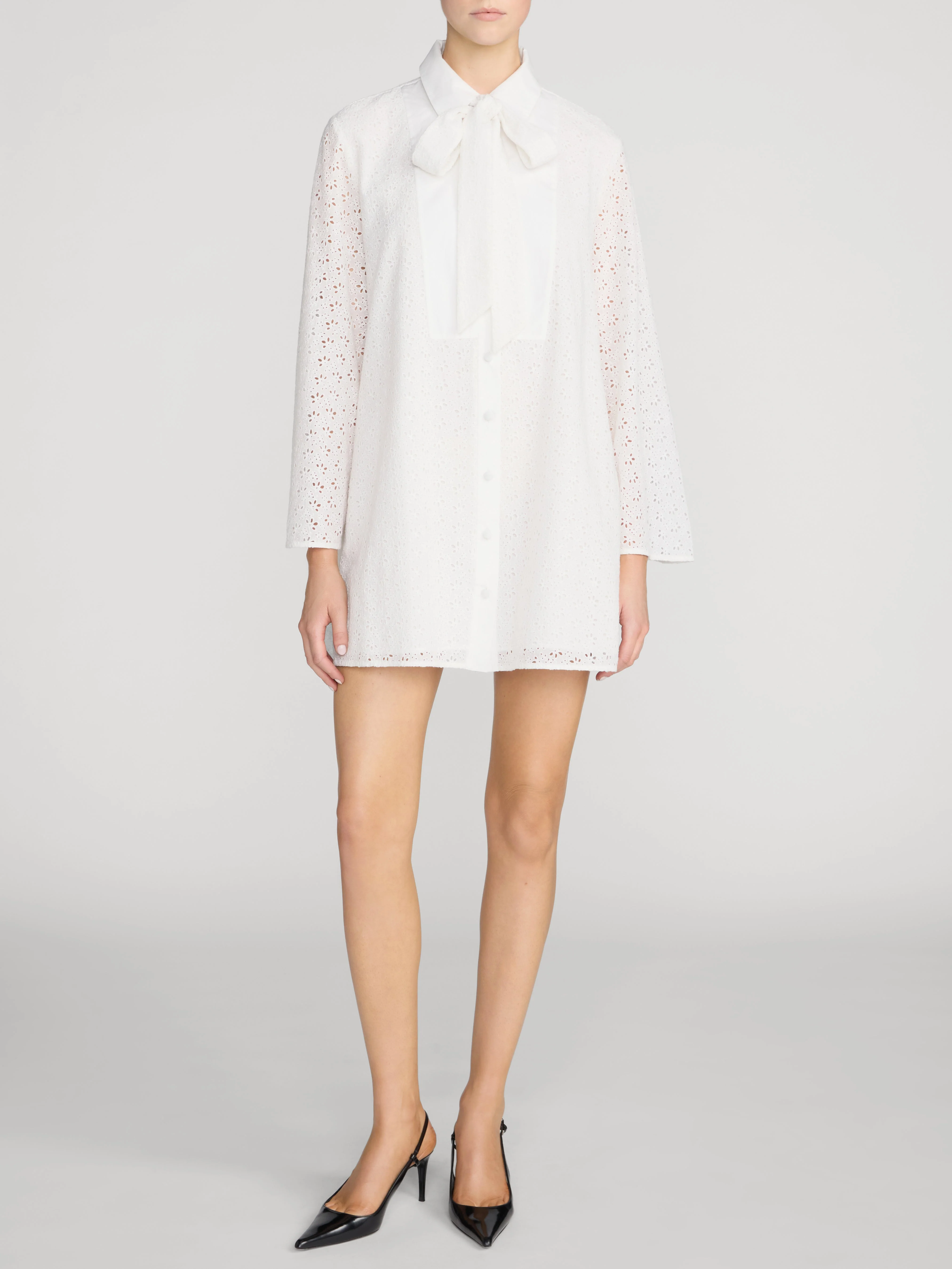 FRAME - The Eyelet Tuxedo Dress - Image 2