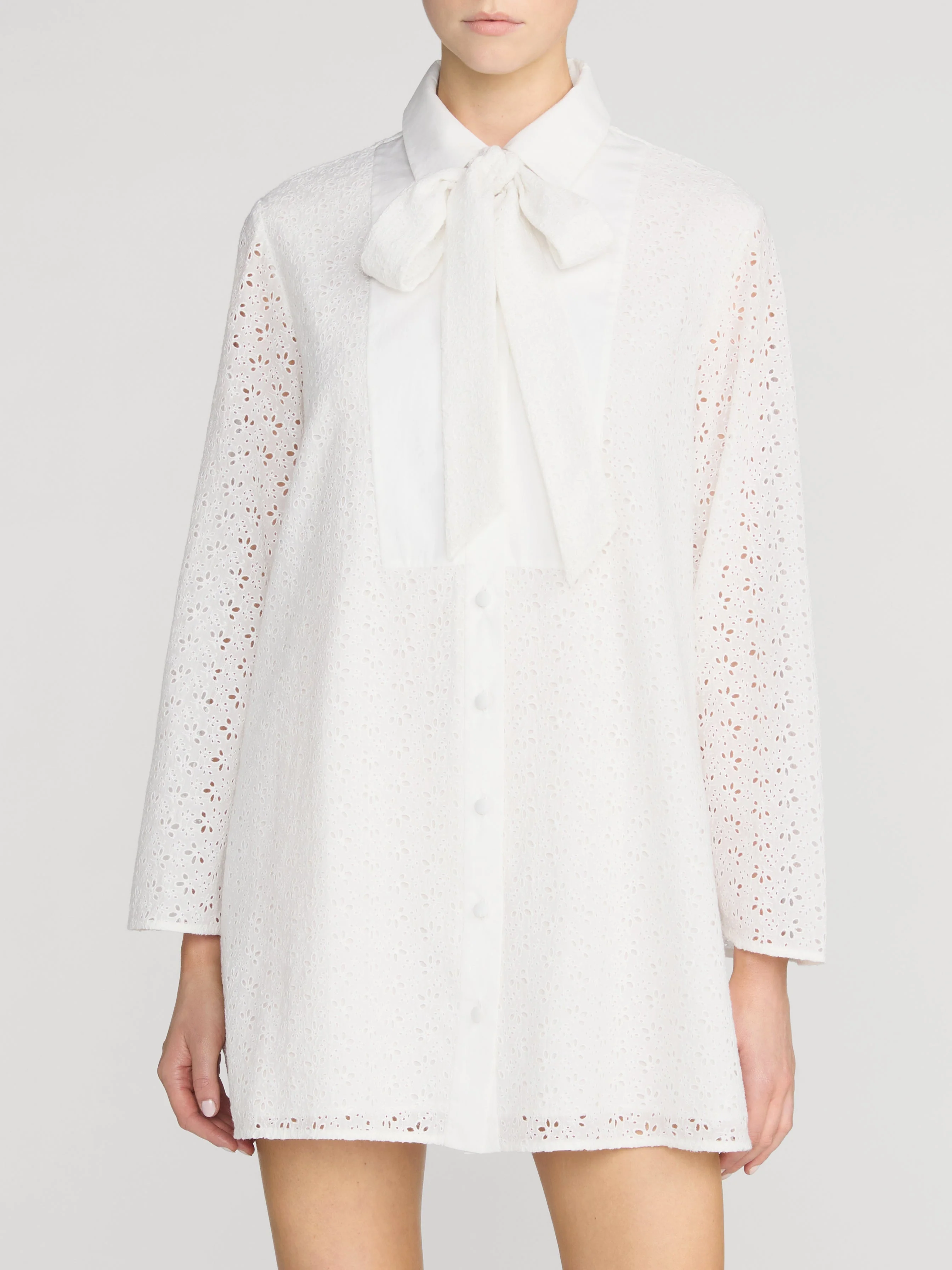 FRAME - The Eyelet Tuxedo Dress - Image 3
