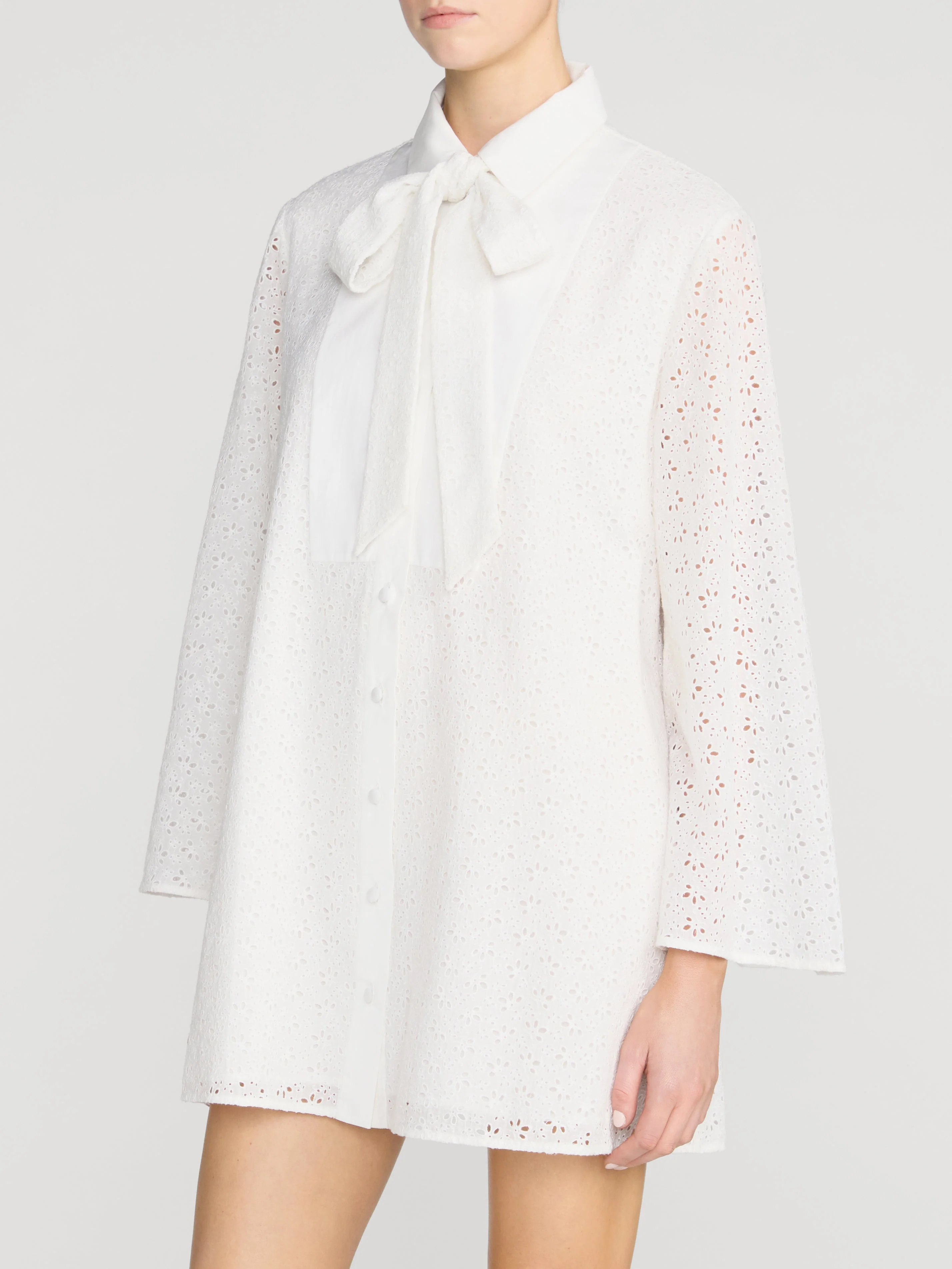 FRAME - The Eyelet Tuxedo Dress - Image 4