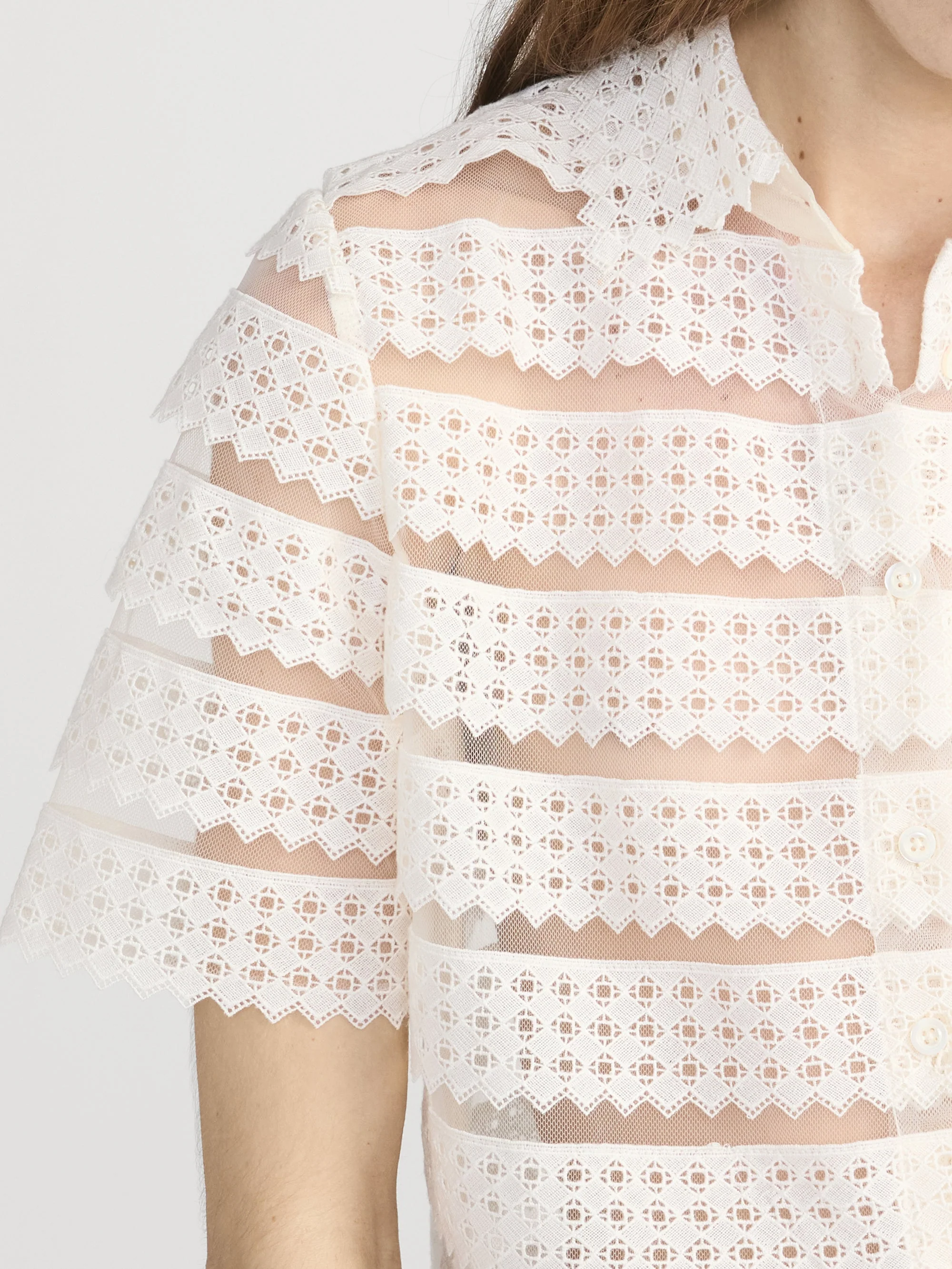 FRAME - The Lattice Crochet Blouse - Image 5