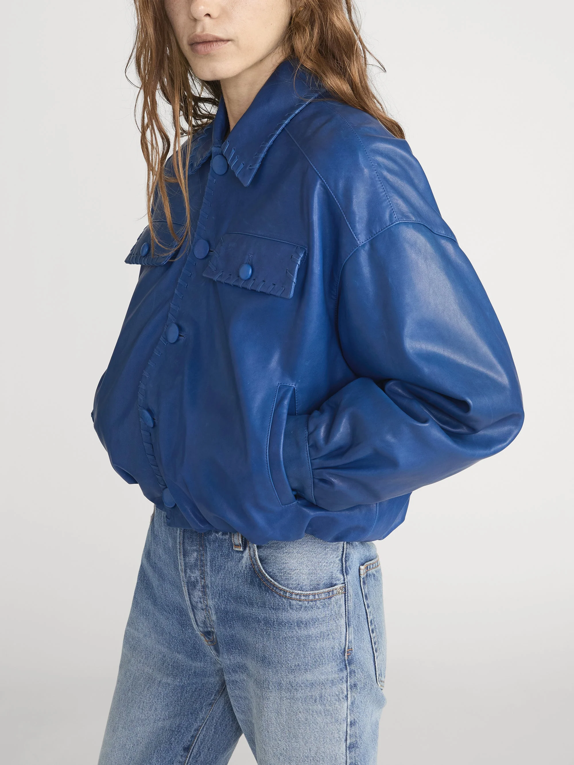 FRAME - The Leather Bubble Jacket - Image 4