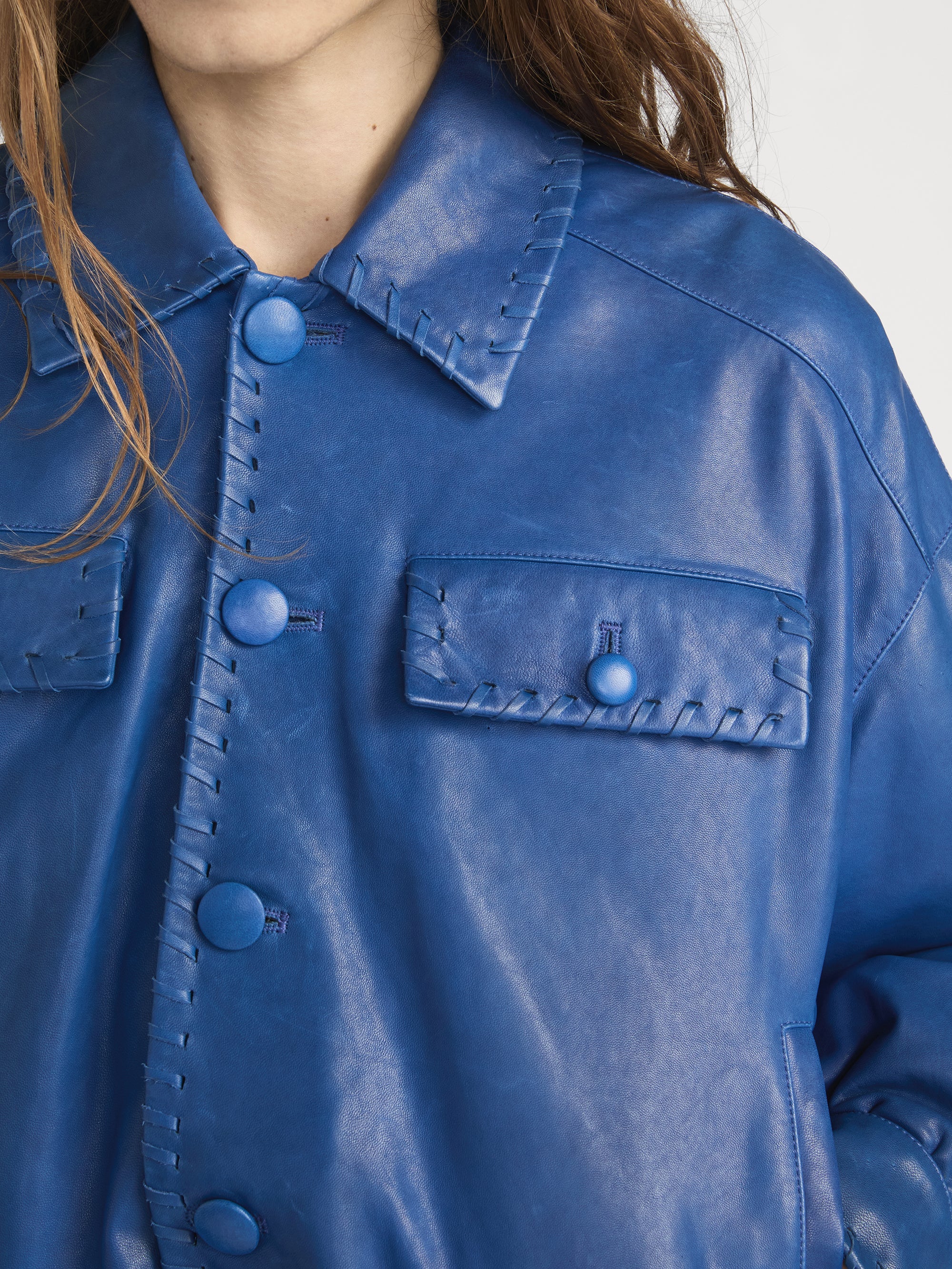 FRAME - The Leather Bubble Jacket - Image 5