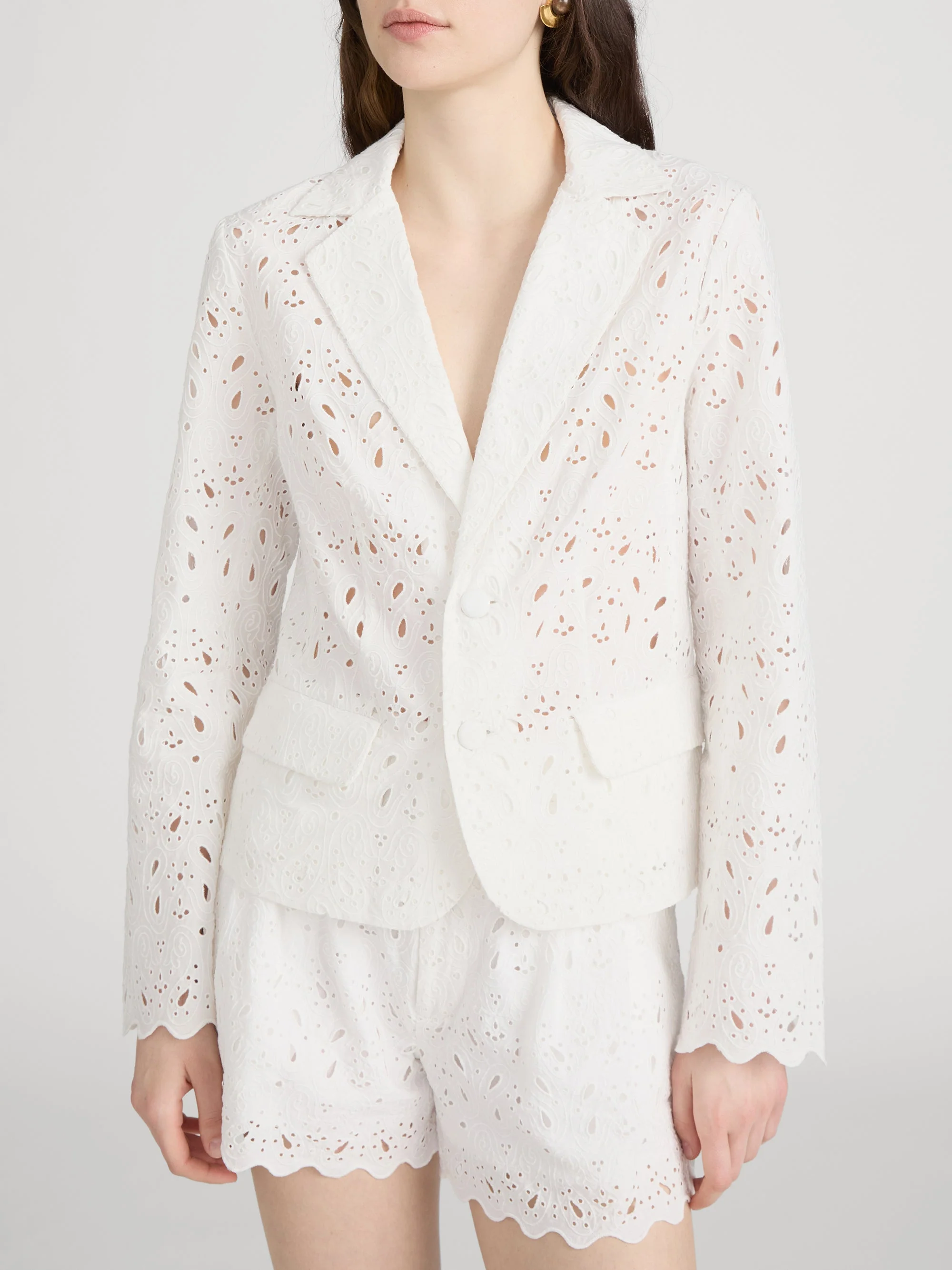 FRAME - The Paisley Eyelet Classic Blazer - Image 3