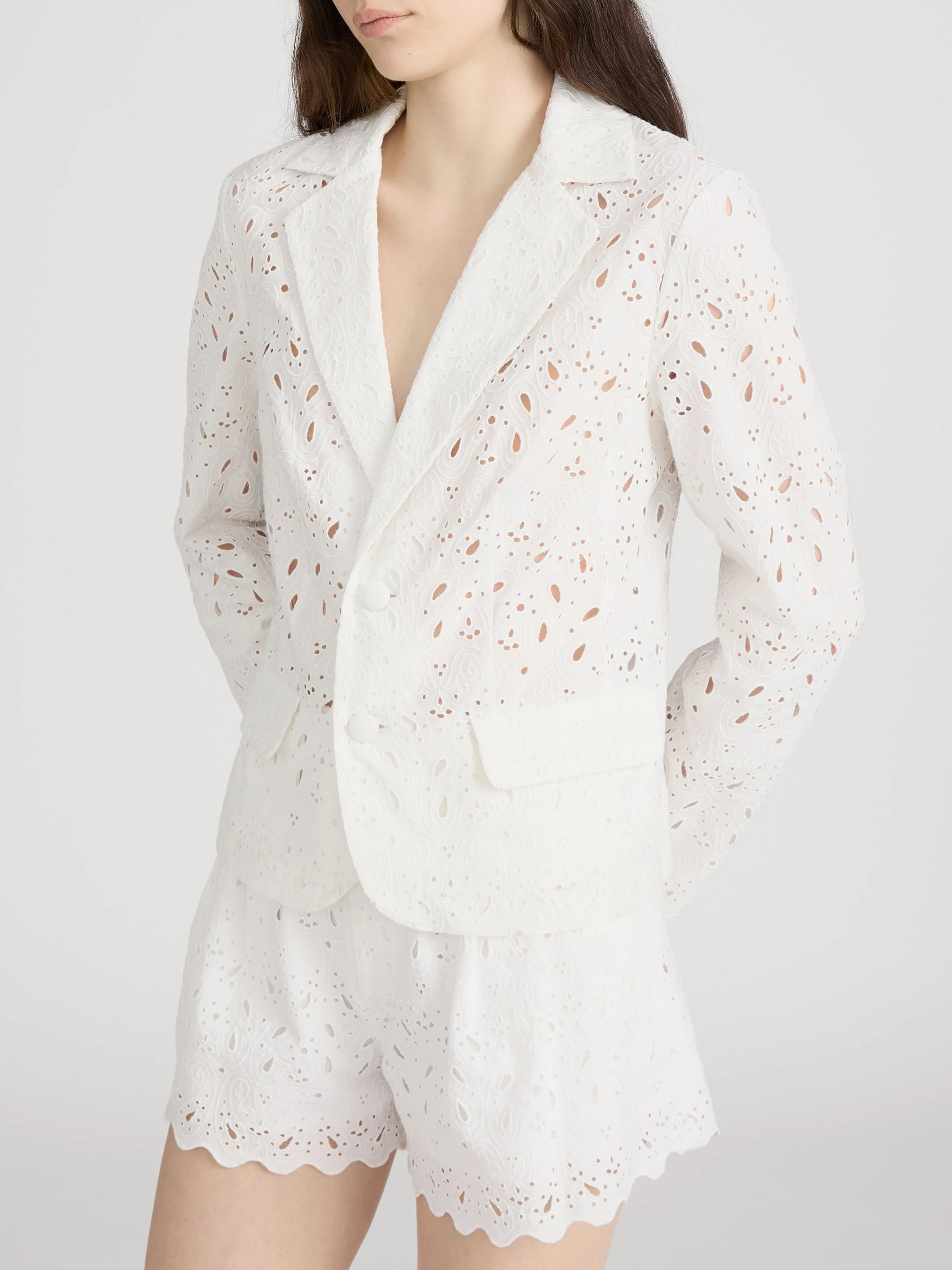 FRAME - The Paisley Eyelet Classic Blazer - Image 4